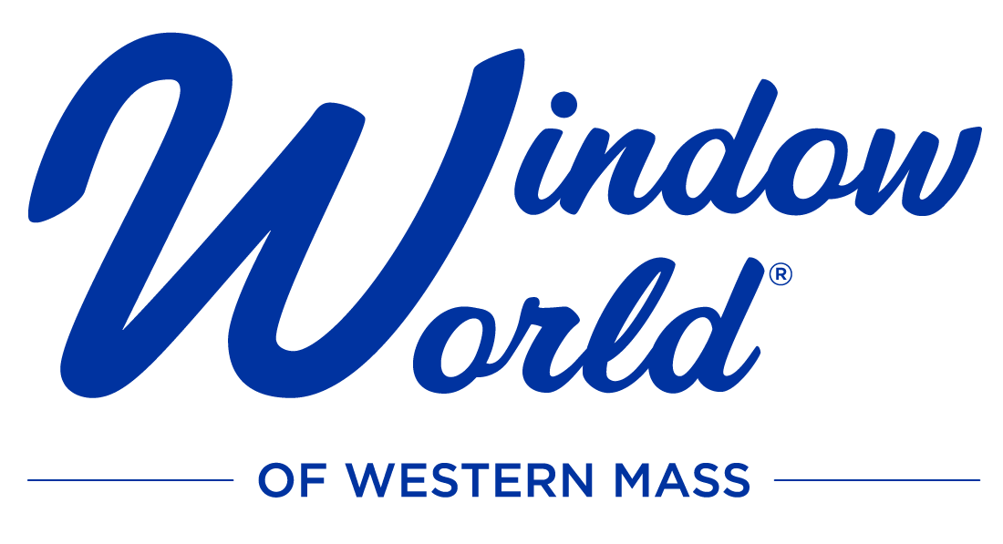 Logo for Window World of Western Massachusetts in blue text with stylized 'W' in 'Window'