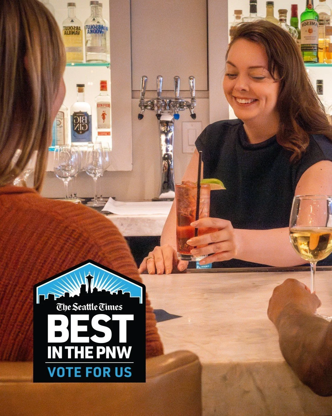 Voting is still open and we feel all the love. 🦪❤️

In case you missed it, All Water has been nominated for Best in the PNW by The Seattle Times. It's a big deal to us, and honestly? It's because of you.

Every table, every happy hour, every "j
