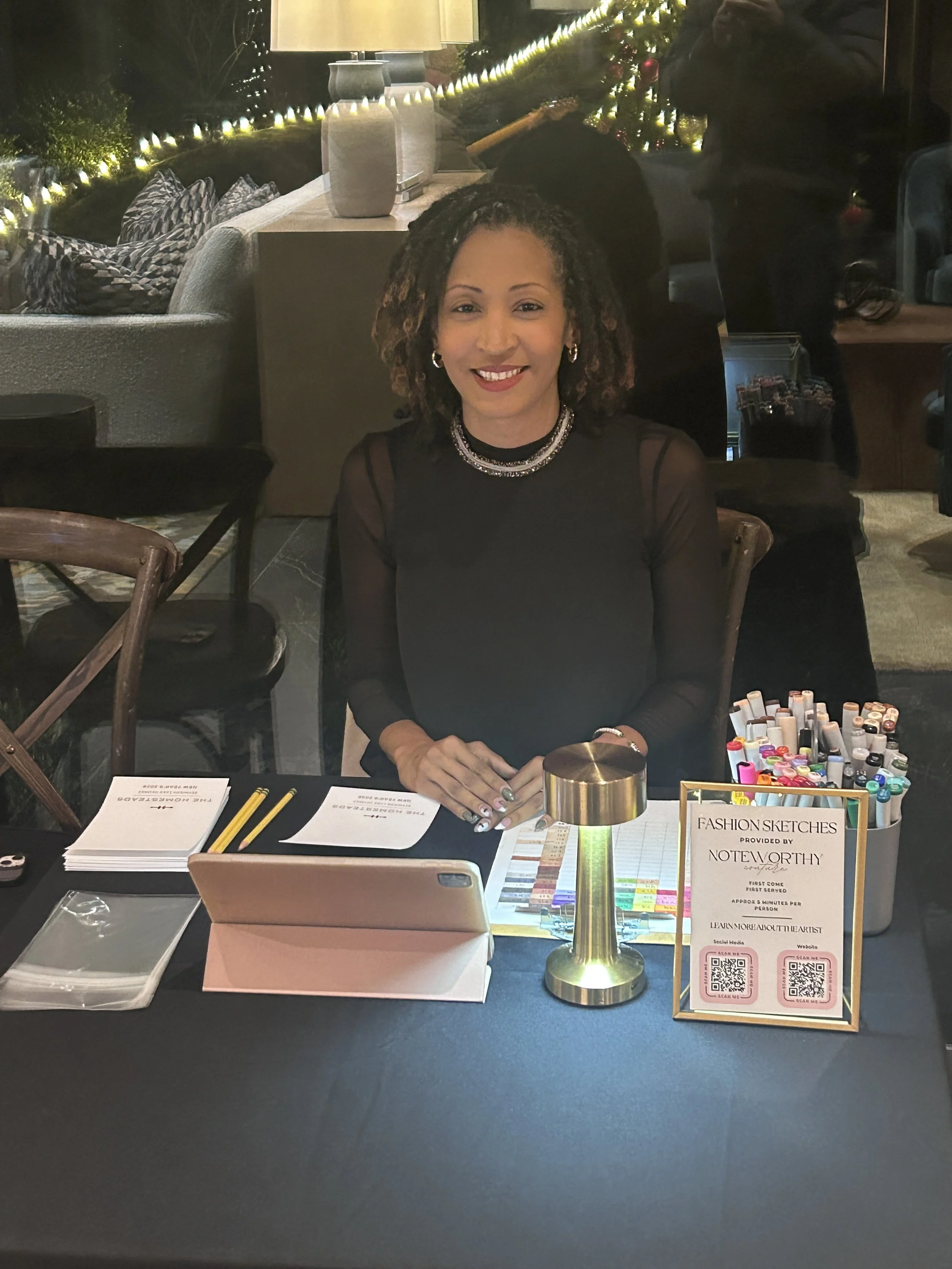 Noteworthy couture live fashion illustrations of guest.