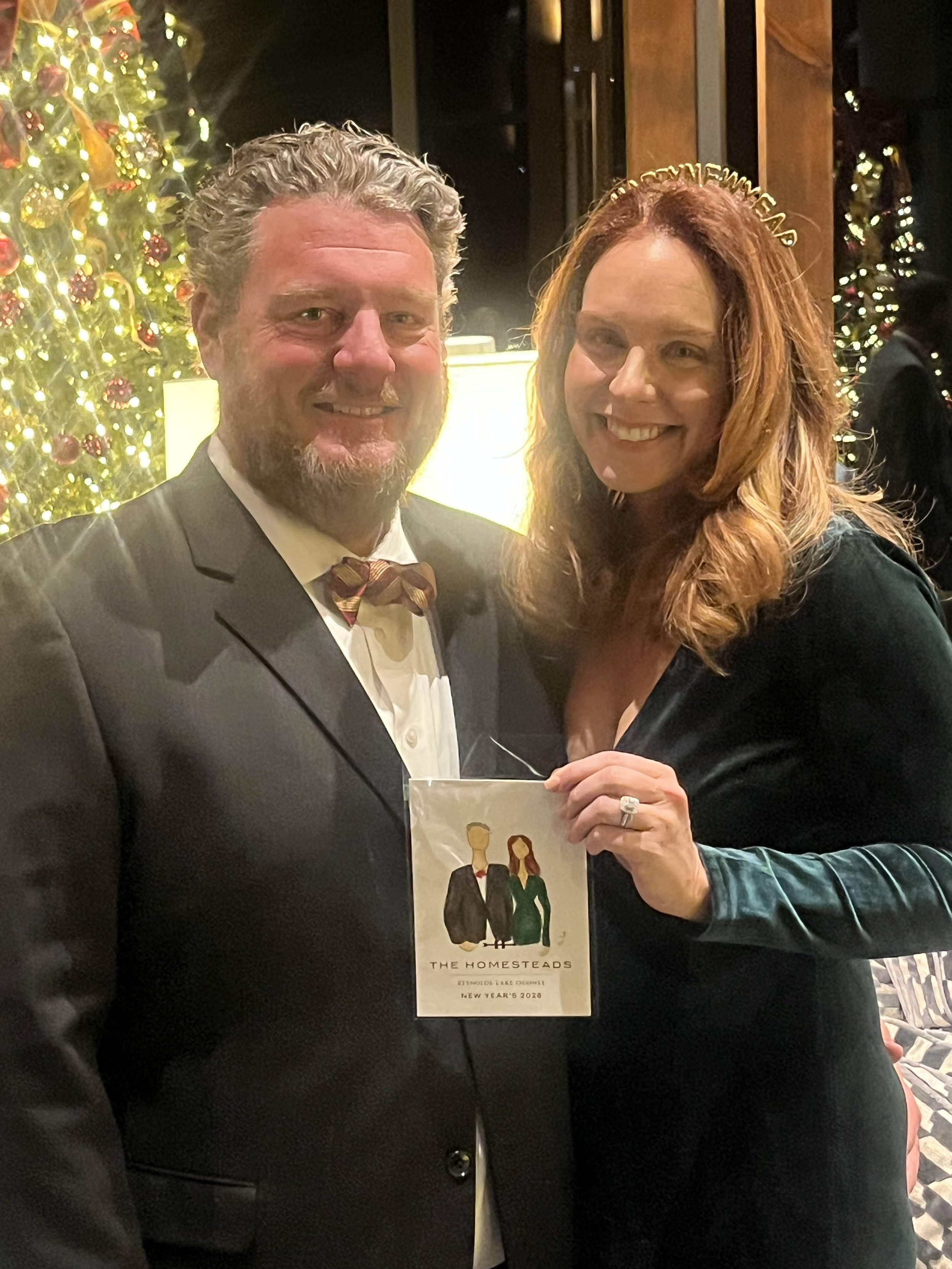 Joelle Monique of Noteworthy Couture travels to do live fashion illustration of guests for Reynolds Lake Oconee Four Seasons New Years Eve party