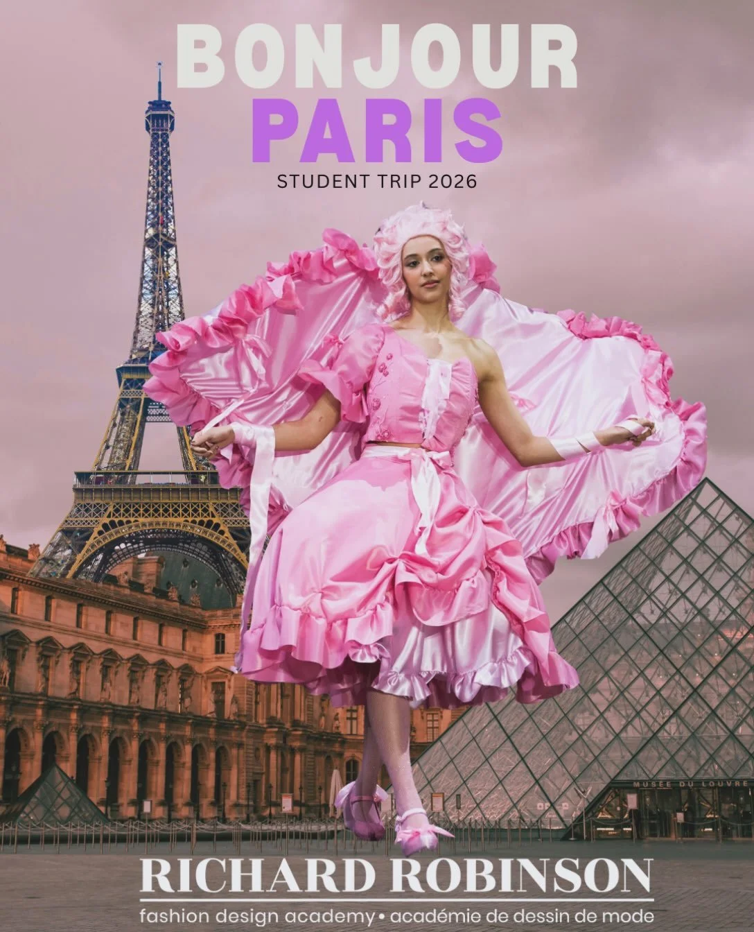 This stunning Marie Antoinette-inspired design was created by our talented student, Hailey Cartier-Blackwell.
At Richard Robinson Fashion Design Academy, students draw inspiration from fashion history, art and the world&rsquo;s great fashion capitals