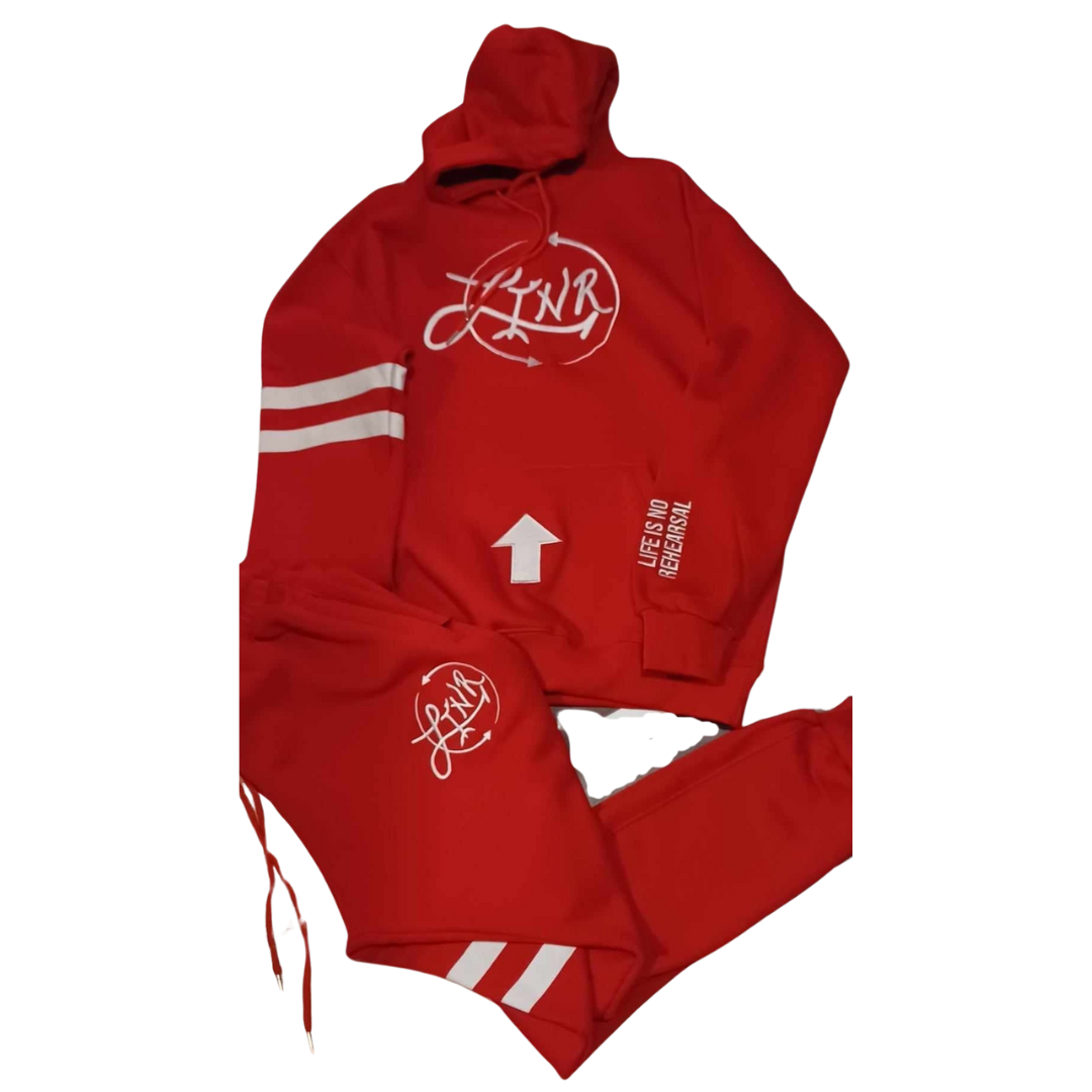 Styled Red Sweat Suit