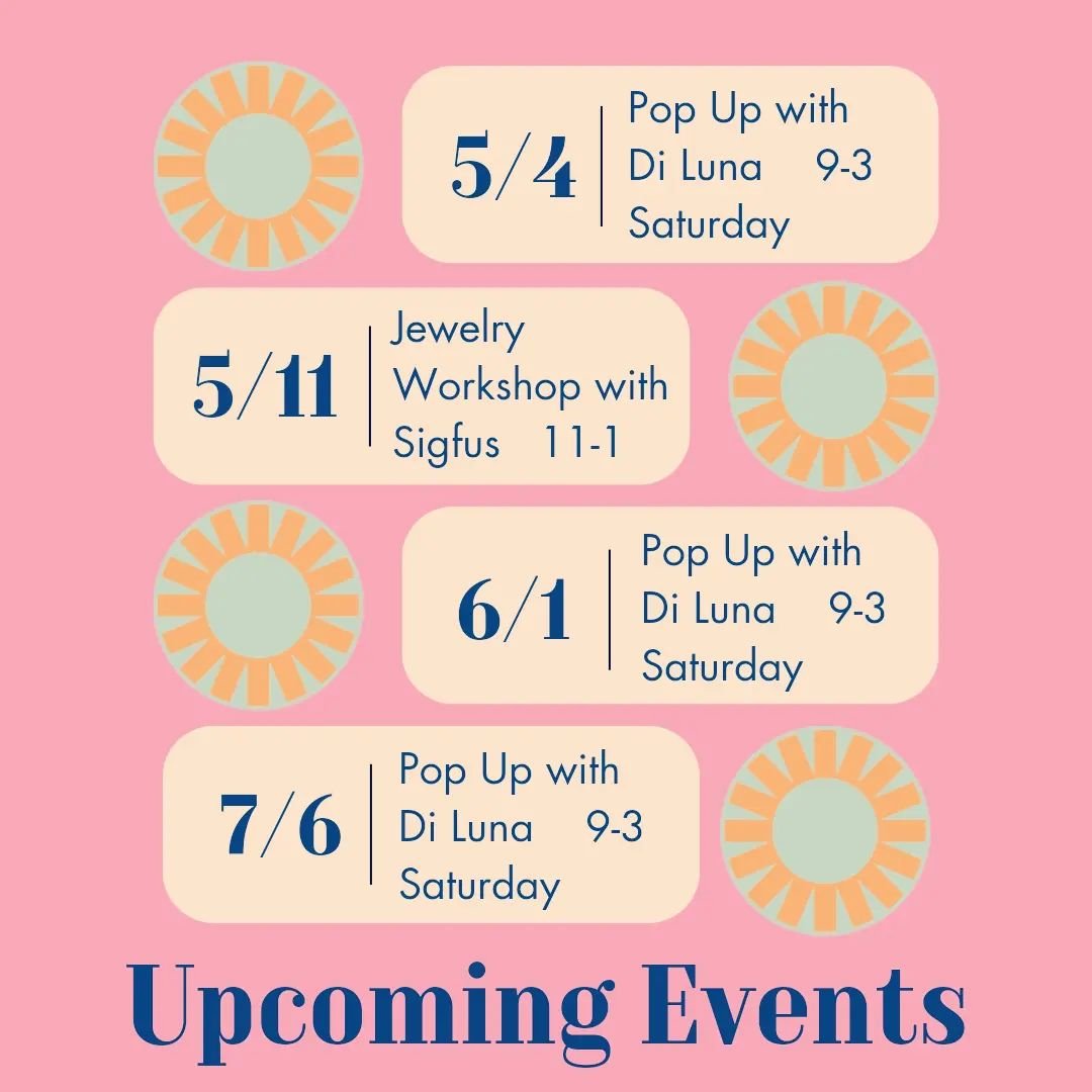 Summer 2024

Here's some spots you can find me this summer 😎

I'll be popping up @dilunacandlestore on First Saturdays in May, June and July 
🌈🐬✨
Starting this weekend...
May the Fourth (be with you)! 🪐

And on Saturday, May 11th, I'm real excite