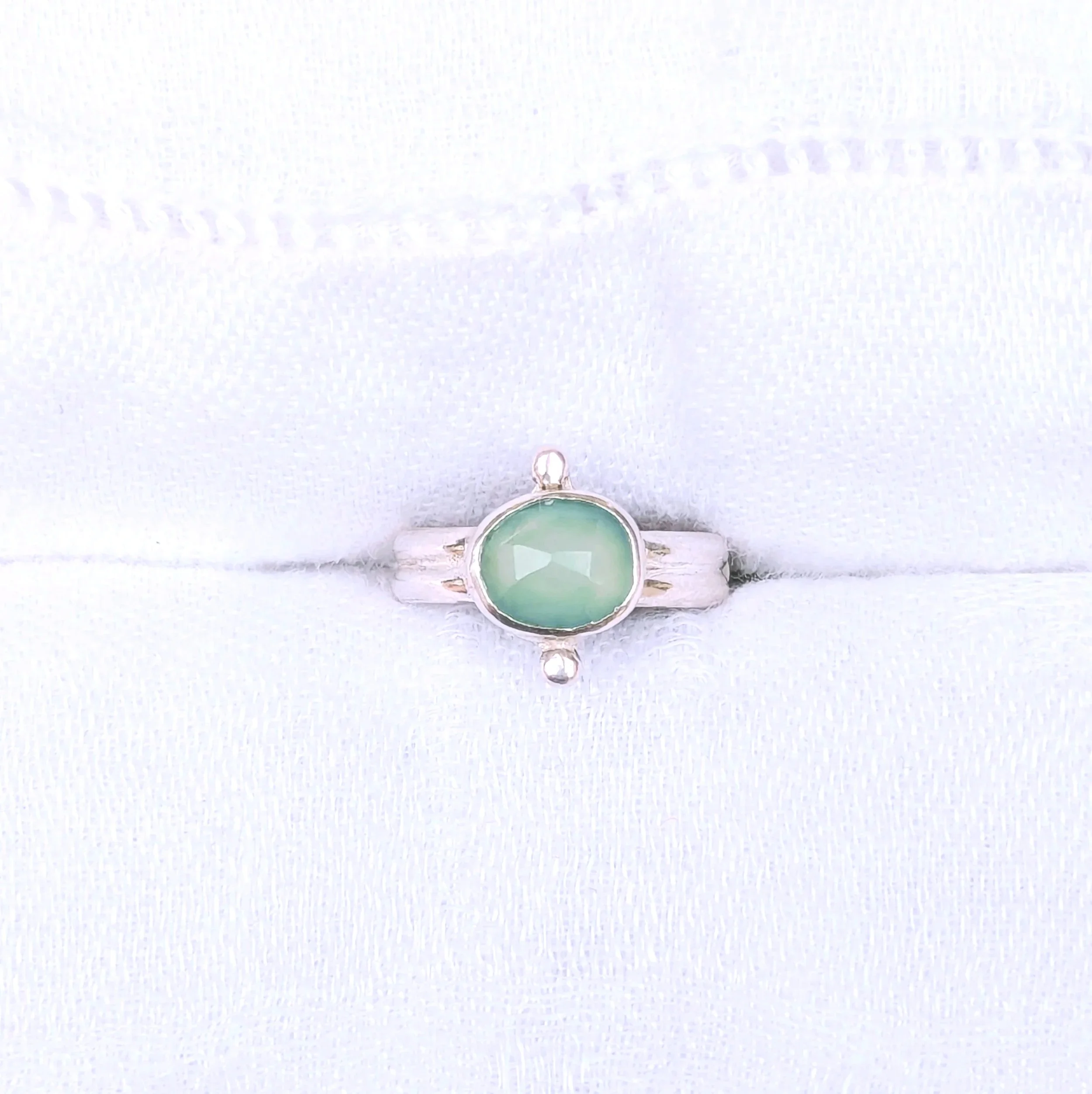 Aqua Chalcedony Ring