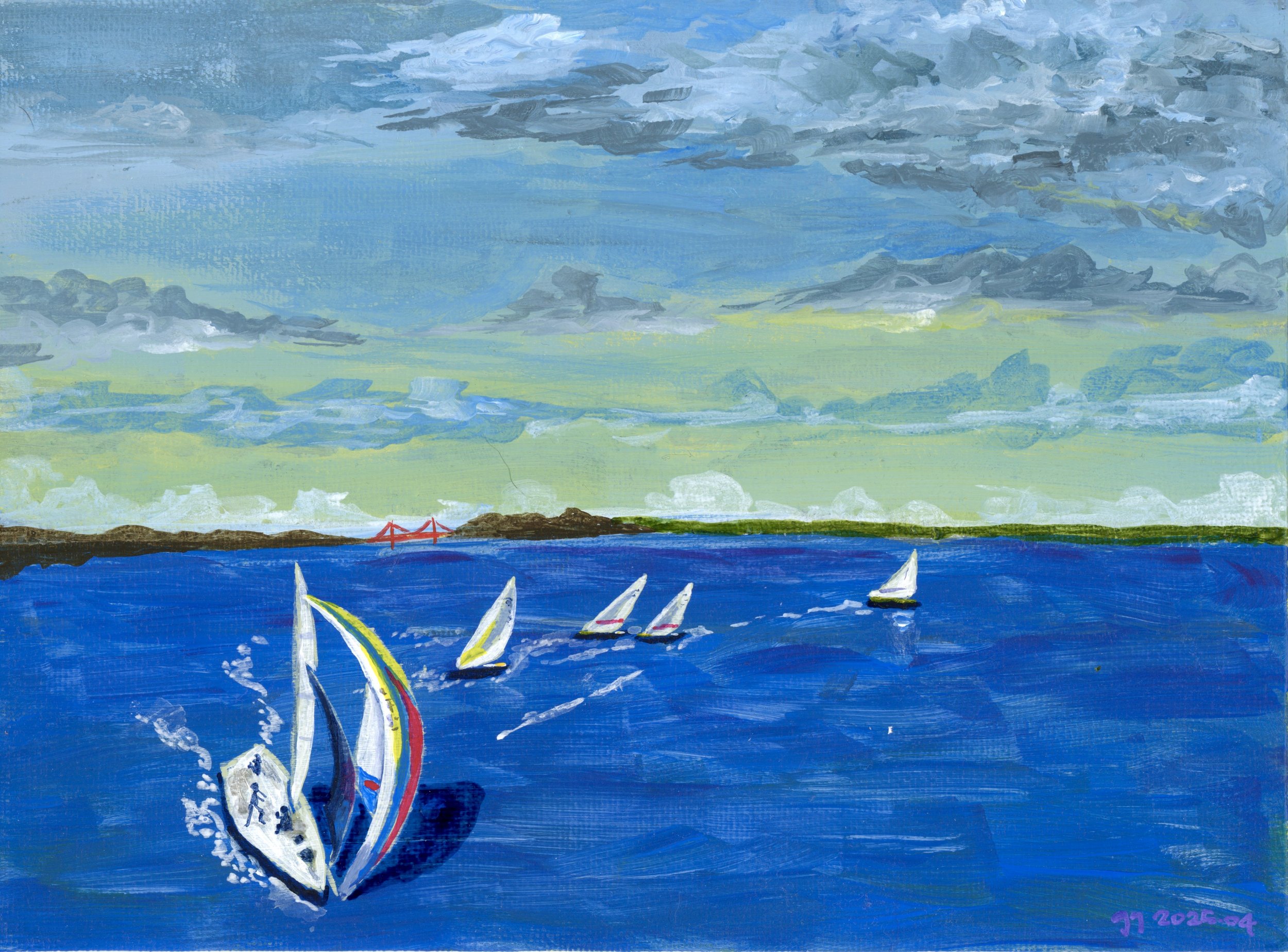 Bay Sail, acrylic