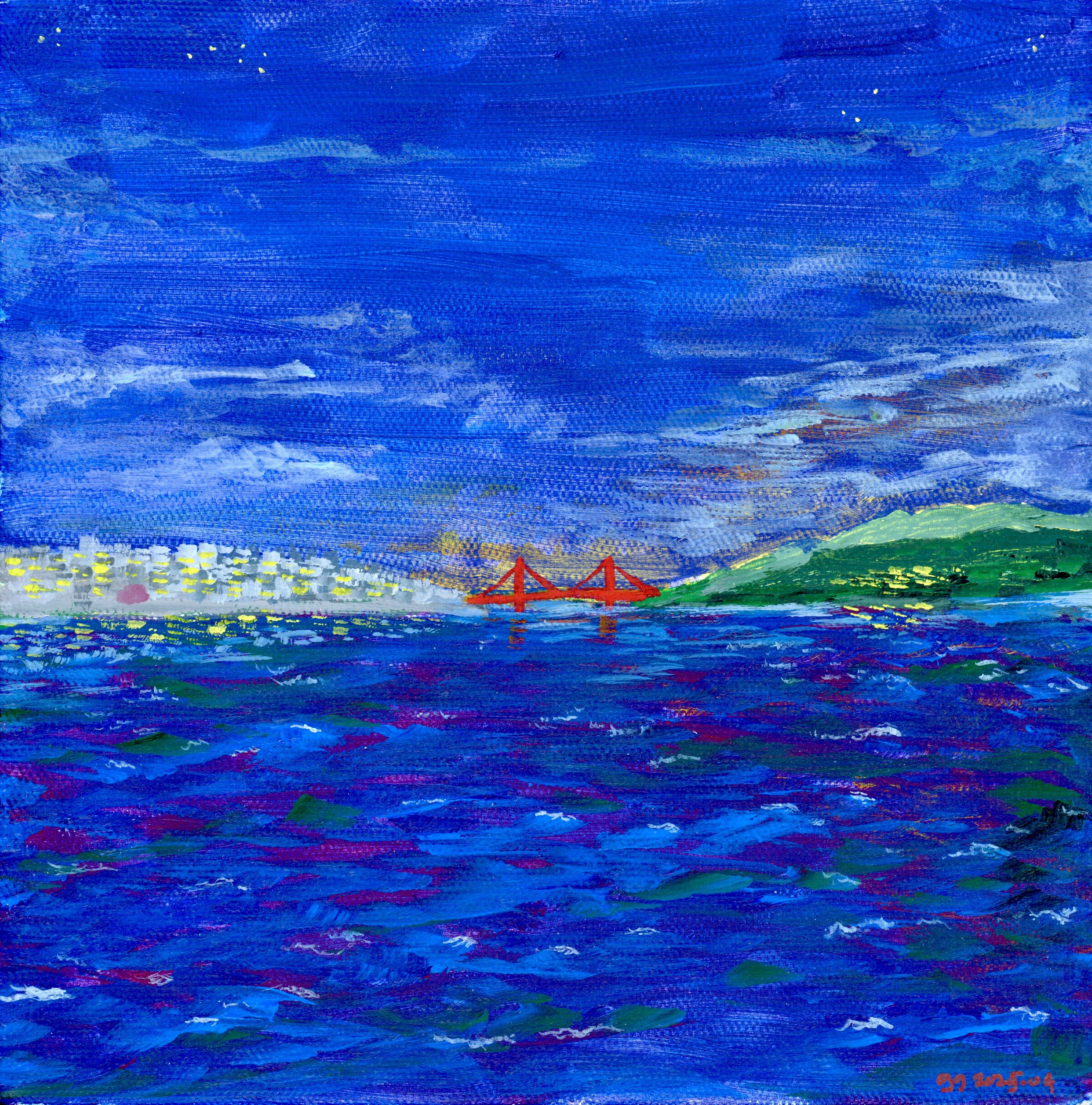 Night Bay, acrylic
