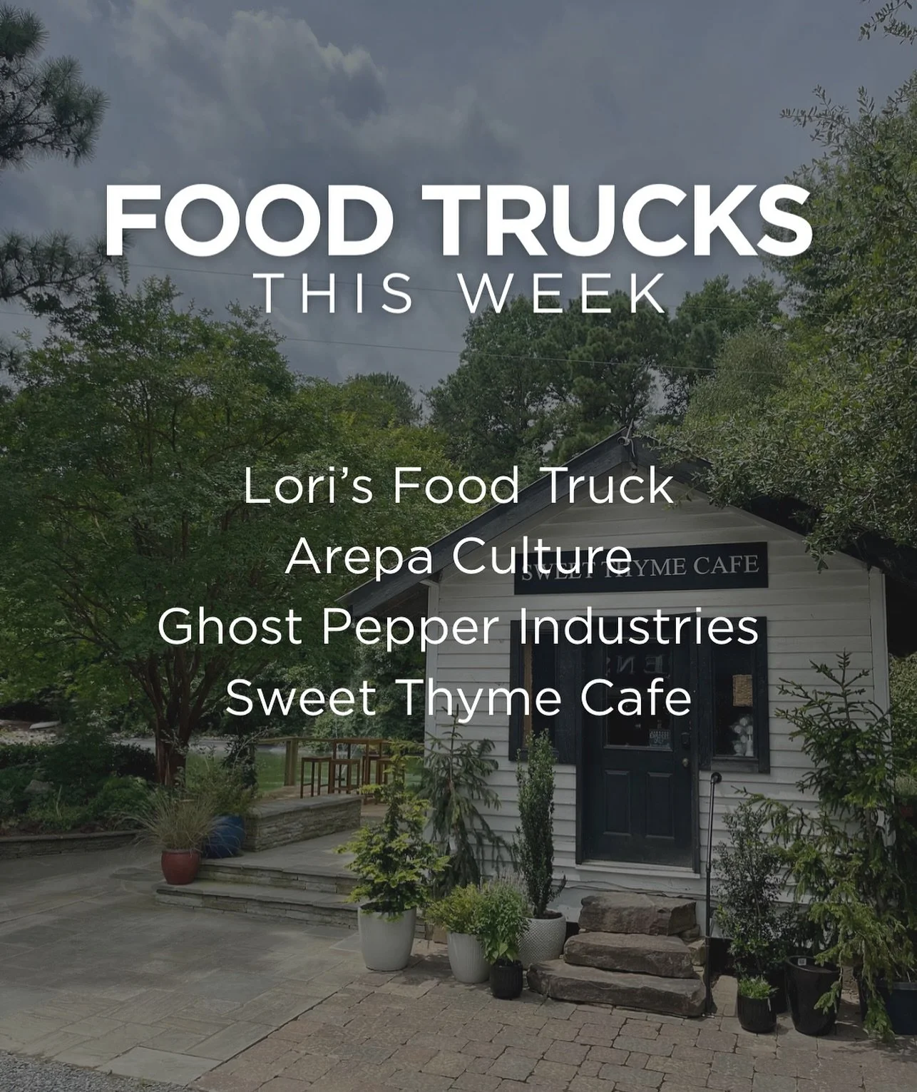 Join us this Thursday for some good food, good music and good vibes! 

&bull;5-8PM
&bull;$5 entry per person 
&bull;BYOB-friendly atmosphere 

Food Vendors this week: 
@lorisfoodtruckraleigh 
@arepaculturenc 
@ghostpepperindustries 
@sweethymecafe