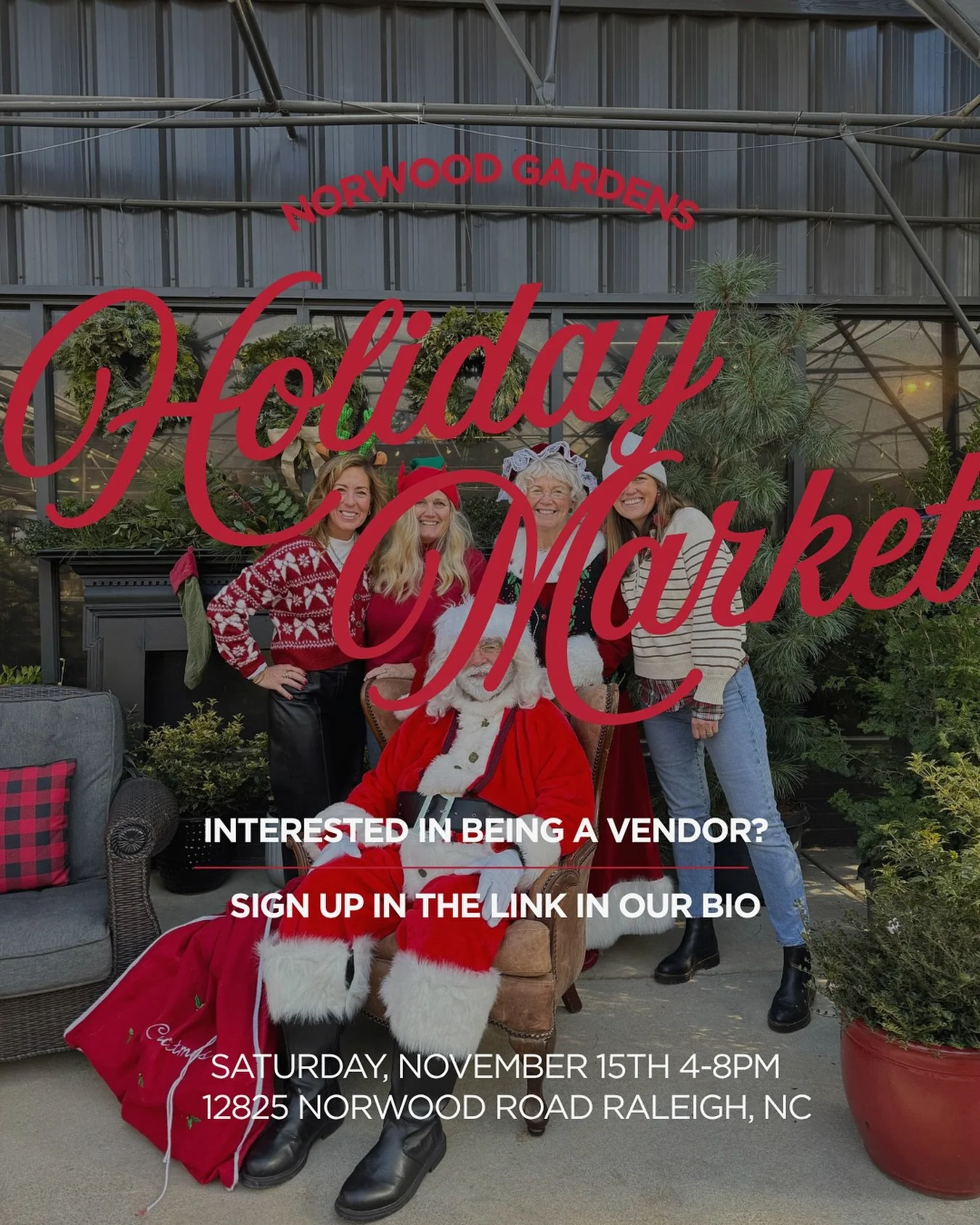 We’re now accepting local artisans, makers, and small businesses for this year’s Holiday Market at Norwood Gardens! ✨
If you create, craft, bake, build, or sell something special — we’d love to have you join us. The link to si