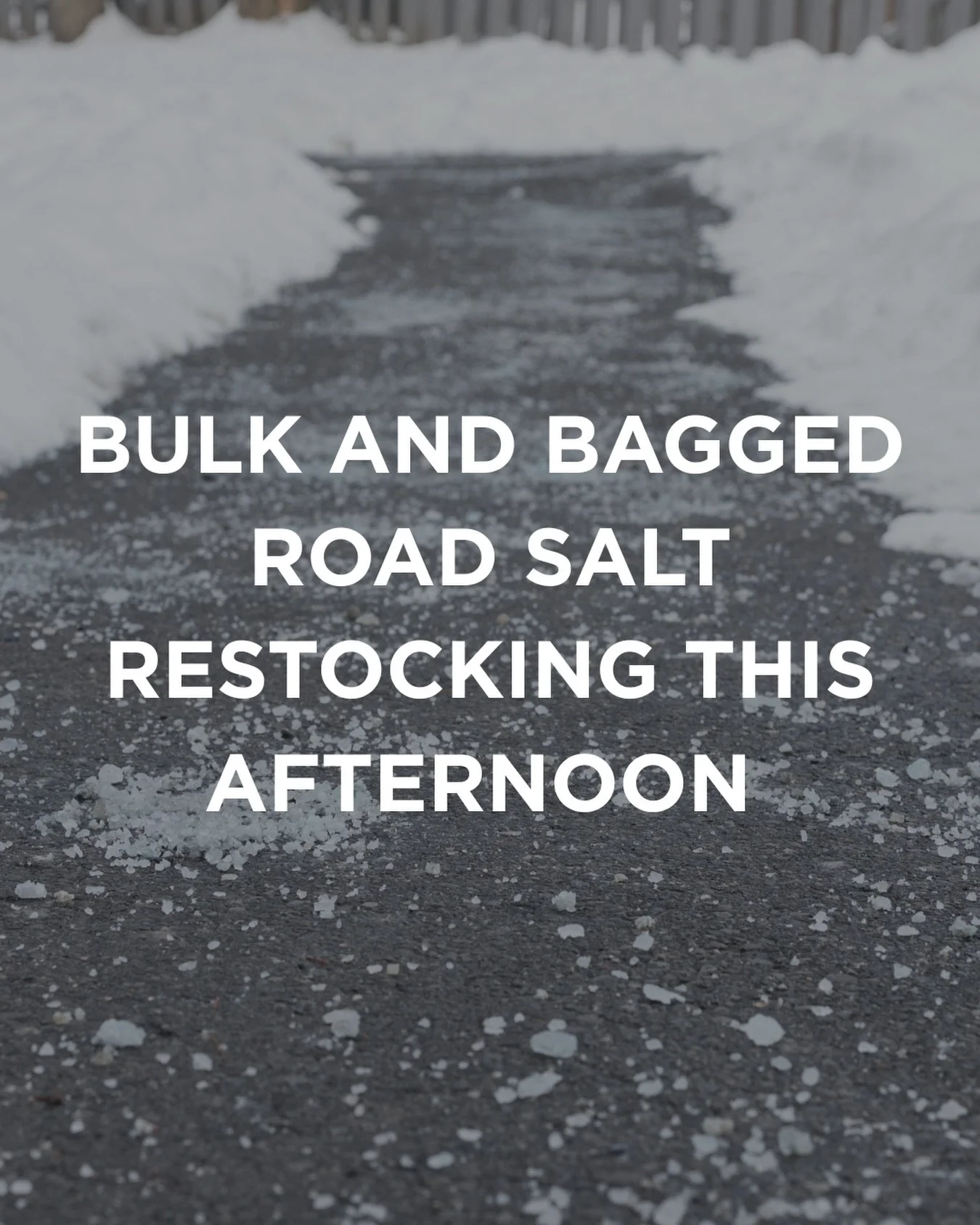 Bulk and bagged road salt will be restocked this afternoon.
Perfect for driveways, walkways, and sidewalks ahead of winter weather.
Available while supplies last!
Open 8AM - 5PM 

#digwhereyoulive #winterweather #ncweather #roadsalt #raleighnc