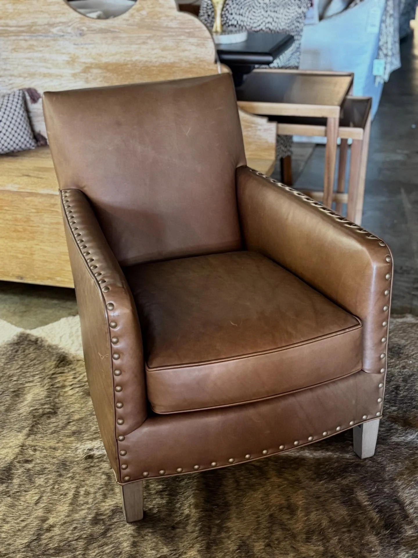 Let the countdown begin! Our annual Holiday Preview Party is 11/6 at 6pm. Enter the chance to win this incredible leather chair! Buy tickets in store or online, all proceeds go to @eblencharities St. Nicholas Toy Store. 
Reminder- we&rsquo;re closed 