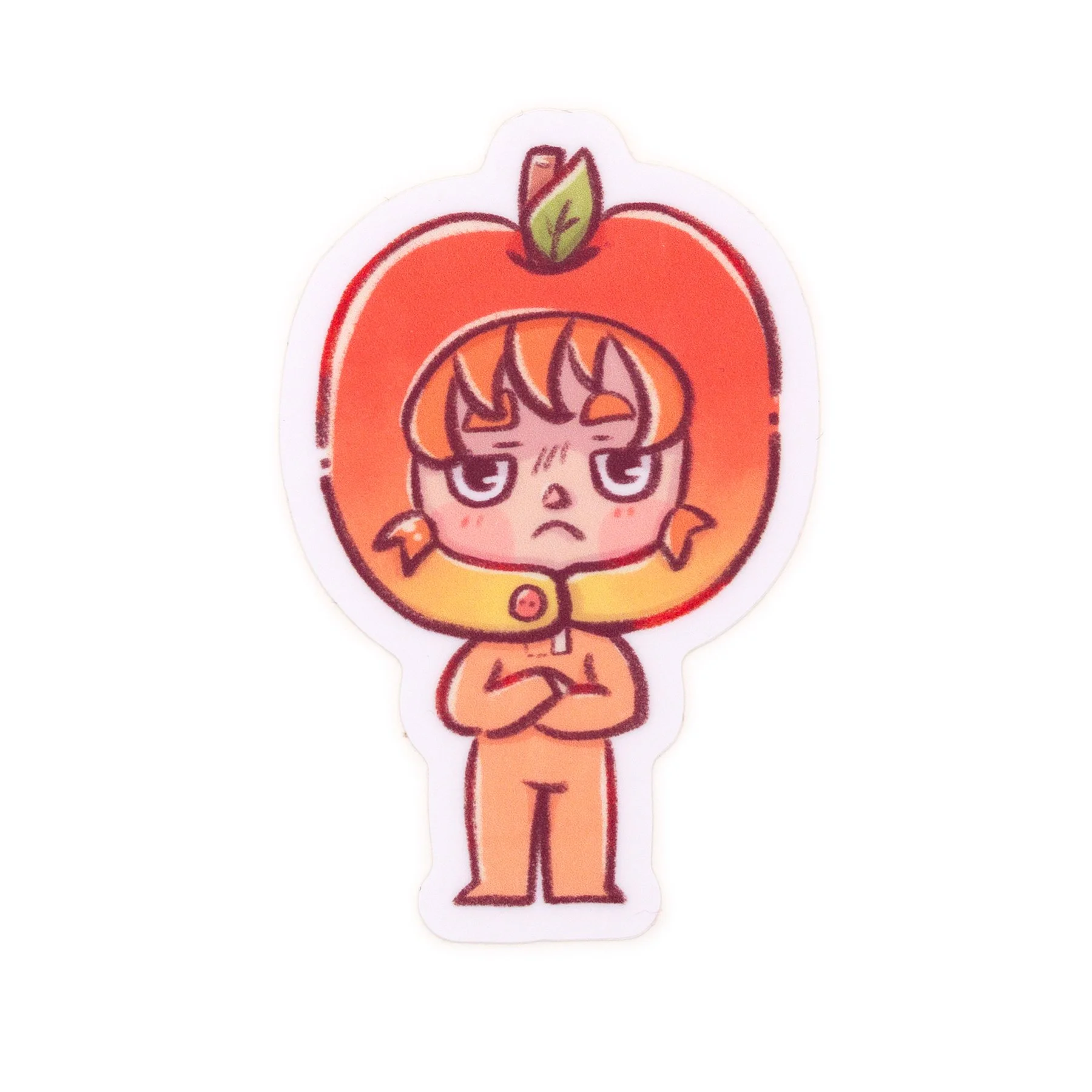 Star Cafe Fruit Onesies: Apple Freddie Matte Vinyl Sticker