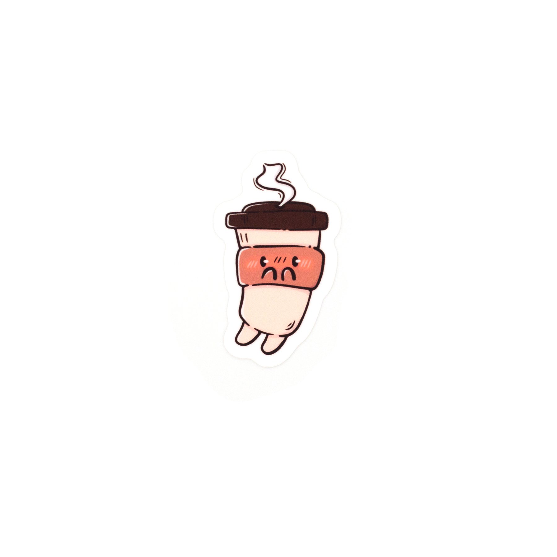 Blushing Coppi-kun, The Coffee Cup Mascot Matte Vinyl Sticker