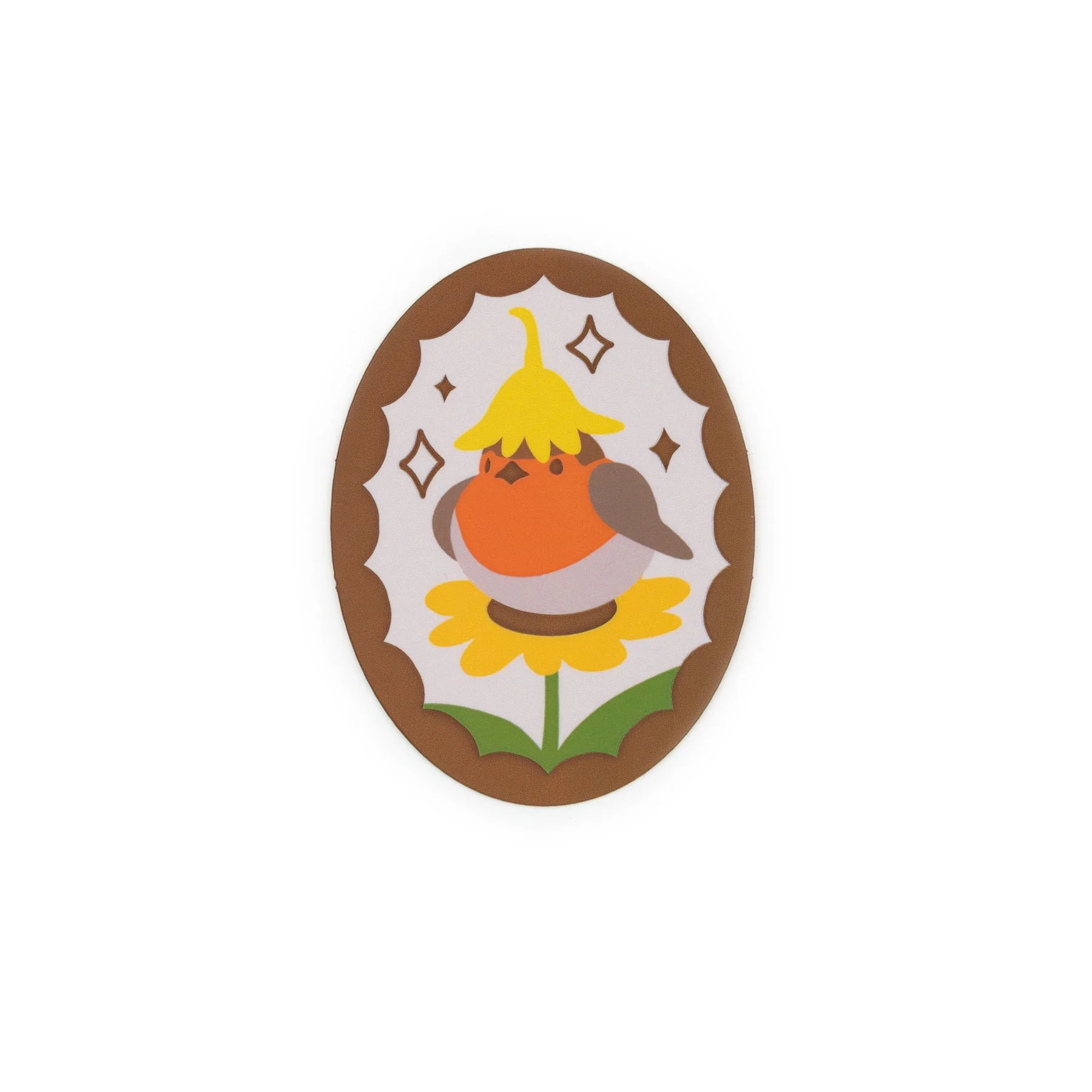 Flower Robin Vinyl Sticker (Holographic)