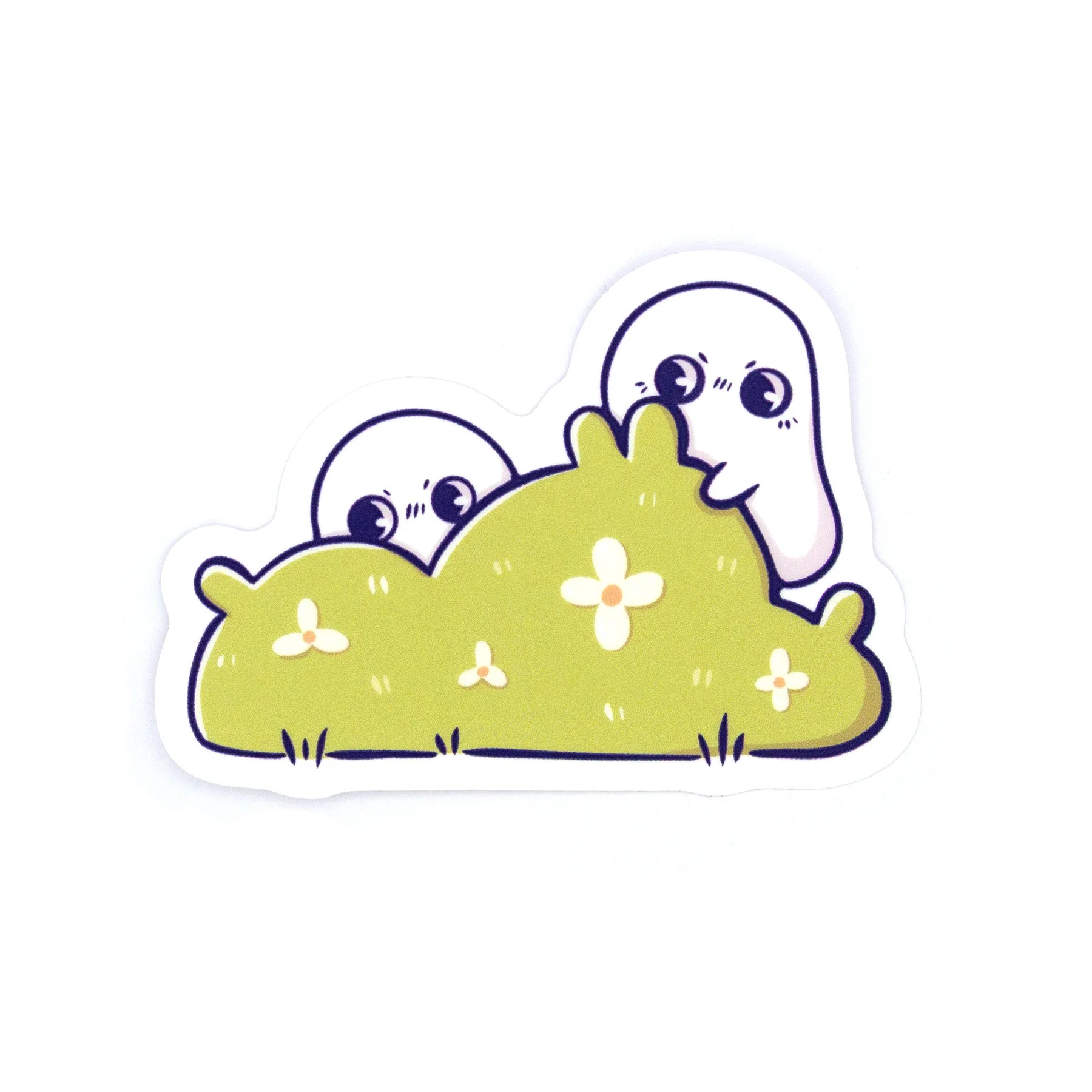 Lil Ghosties Behind A Bush Matte Vinyl Sticker