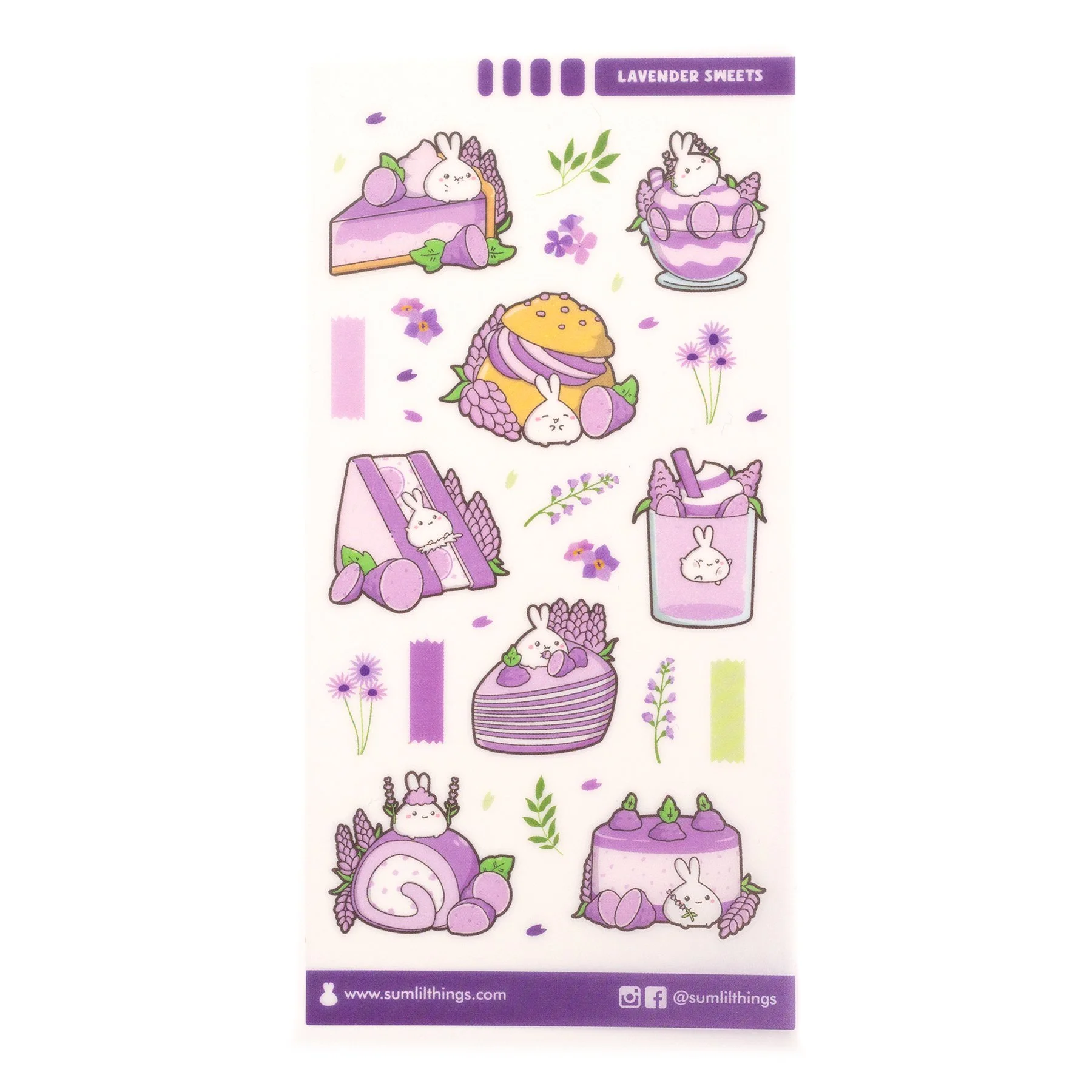 Lavender Sweets Sticker Sheet (Washi)