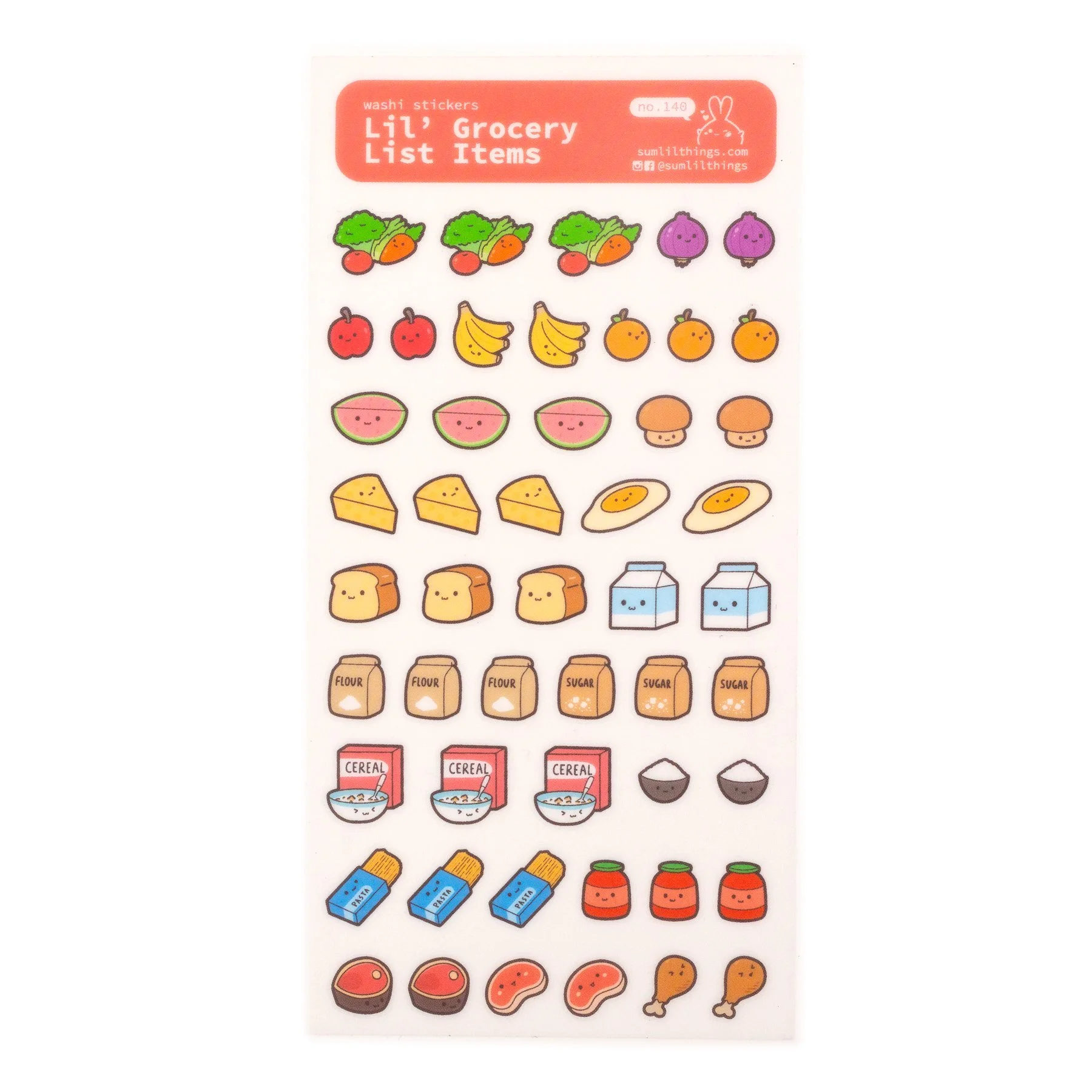 Lil' Grocery Items Sticker Sheet (Washi)