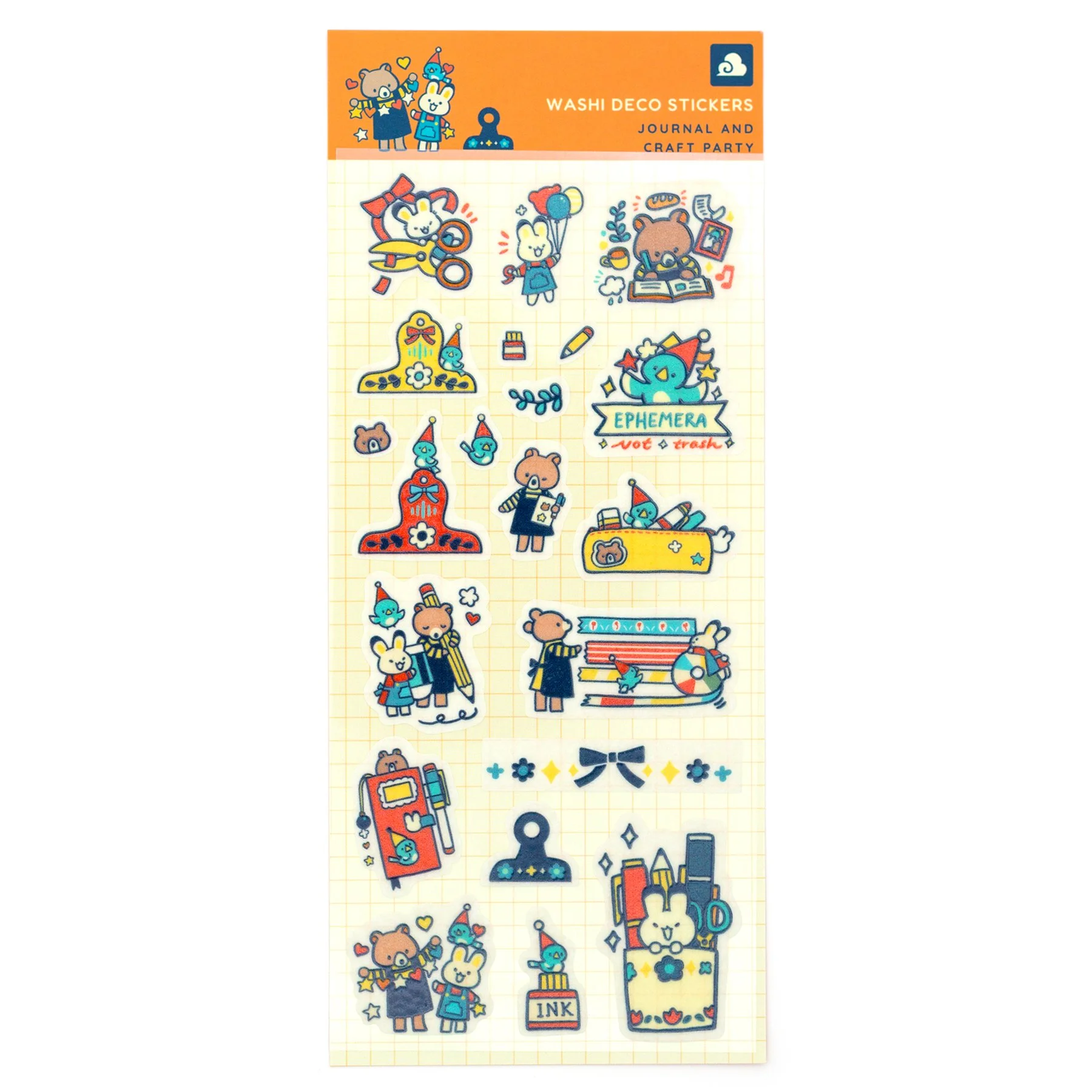 Journal and Craft Party Sticker Sheet (Washi)