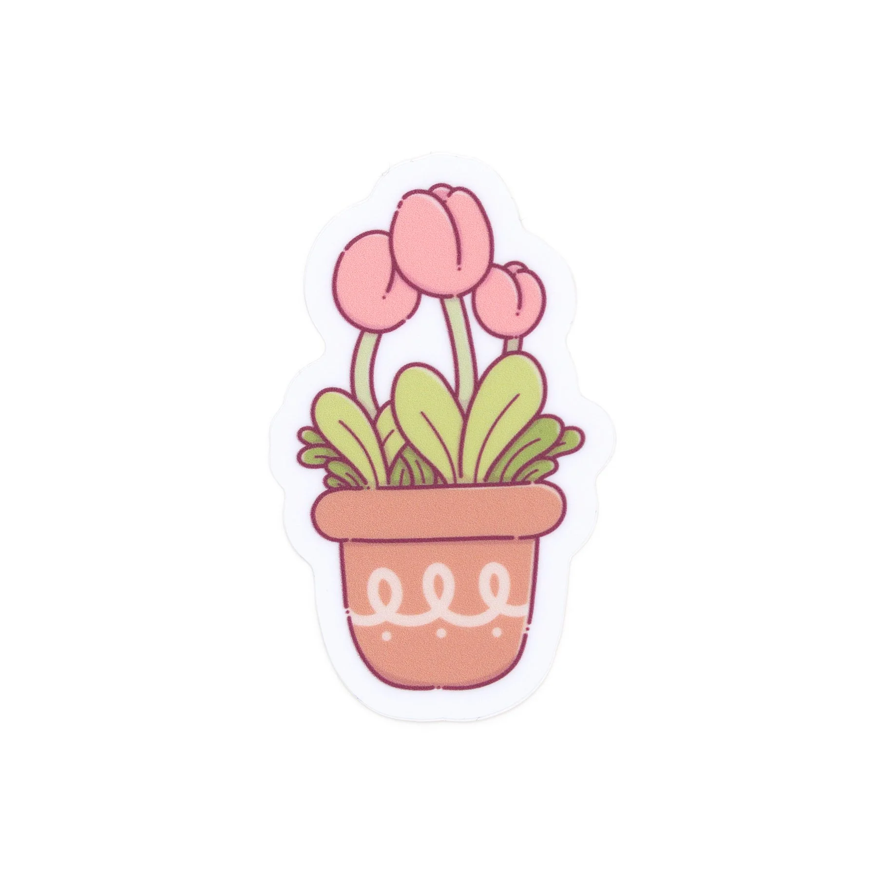 Tulip Flower Pot Matte Vinyl Sticker