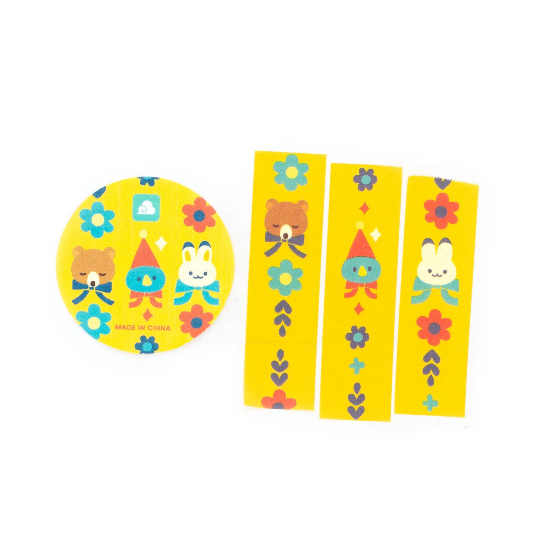 Bear, Rabbit, and Blue Bird Washi Tape