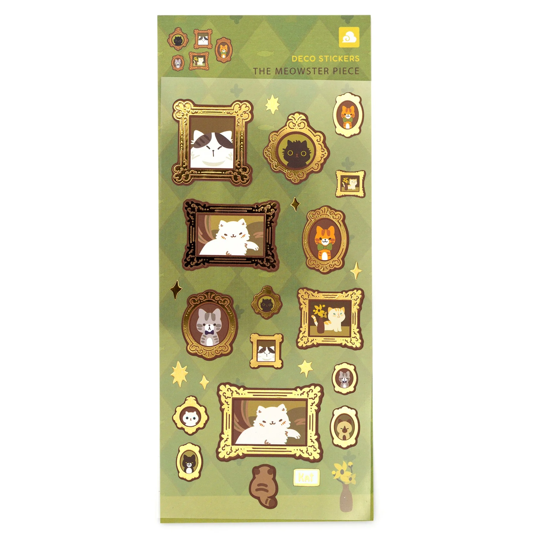 Meowster Piece Sticker Sheet (Gold Foil)