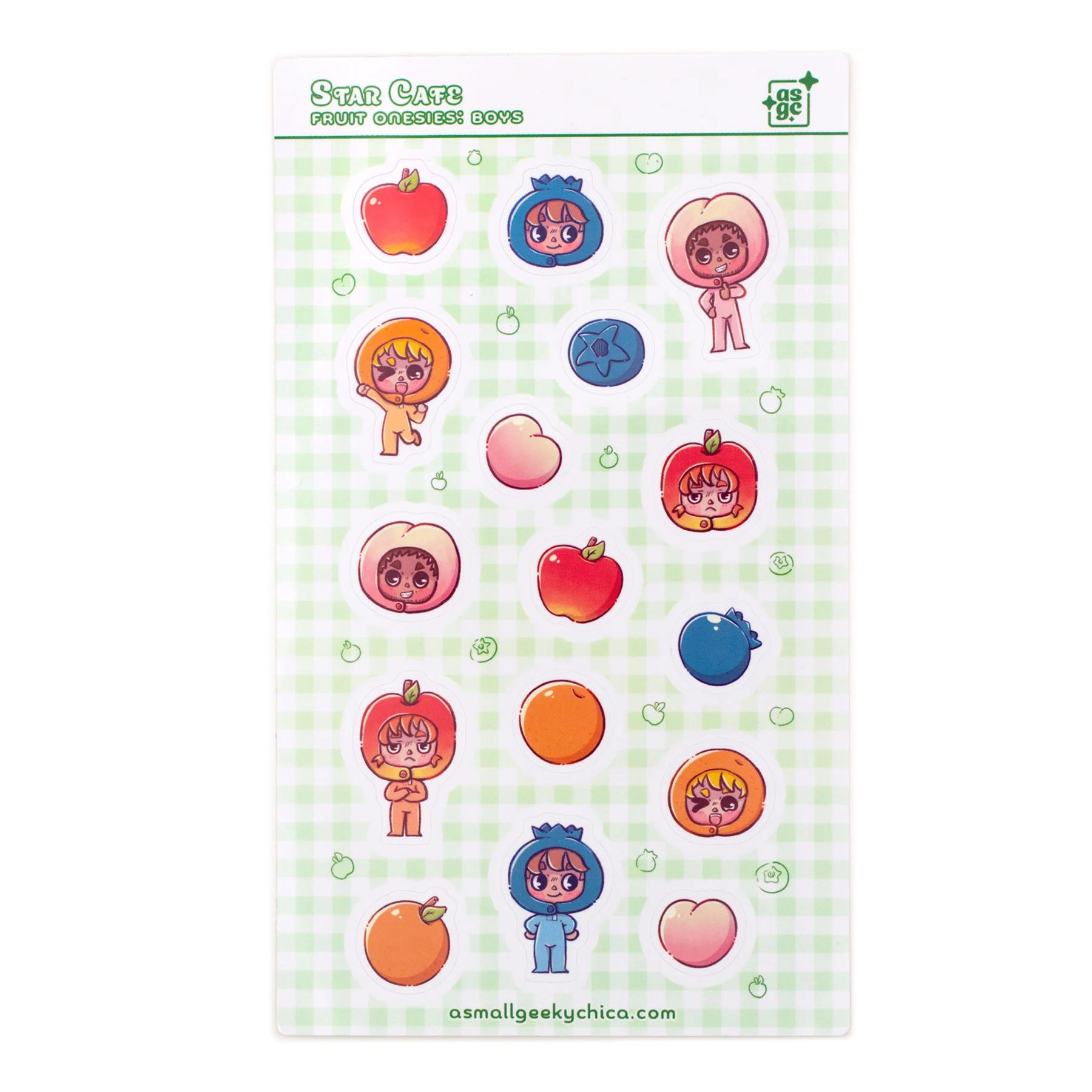 Star Cafe Fruit Onesies: All Boys - Sticker Sheet