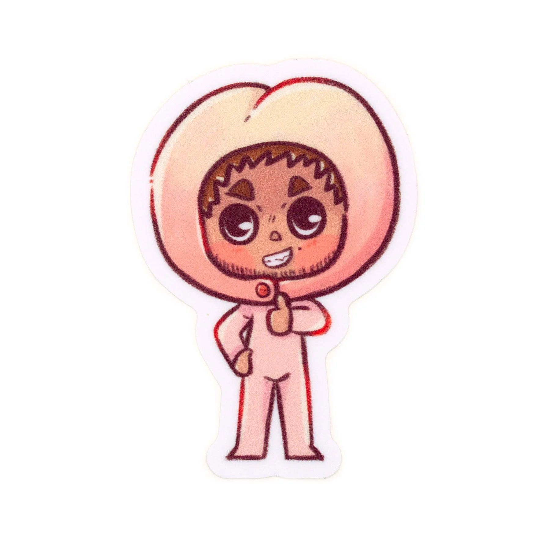 Star Cafe Fruit Onesies: Peach Manuel Matte Vinyl Sticker