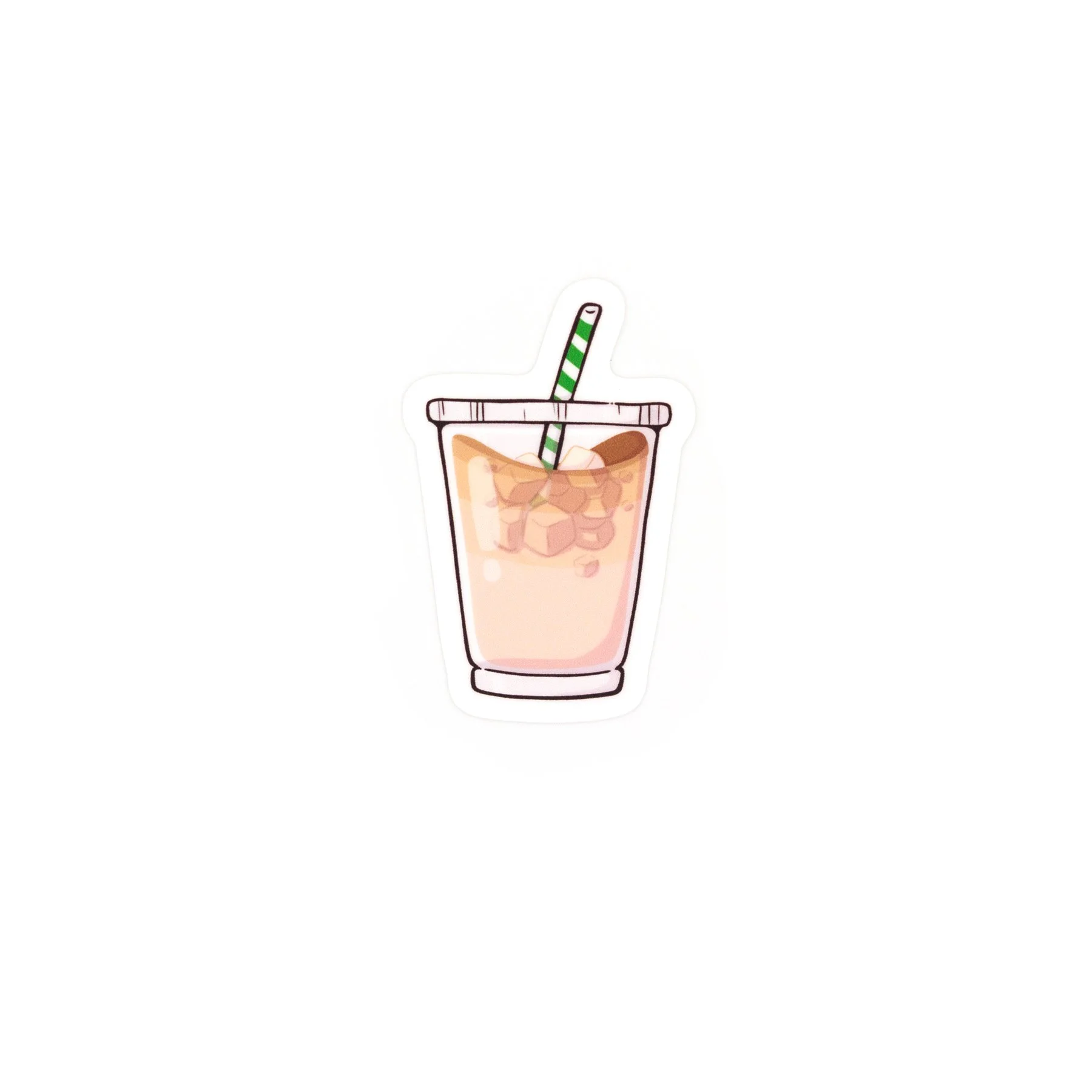 Ice Latte Coffee Matte Vinyl Sticker