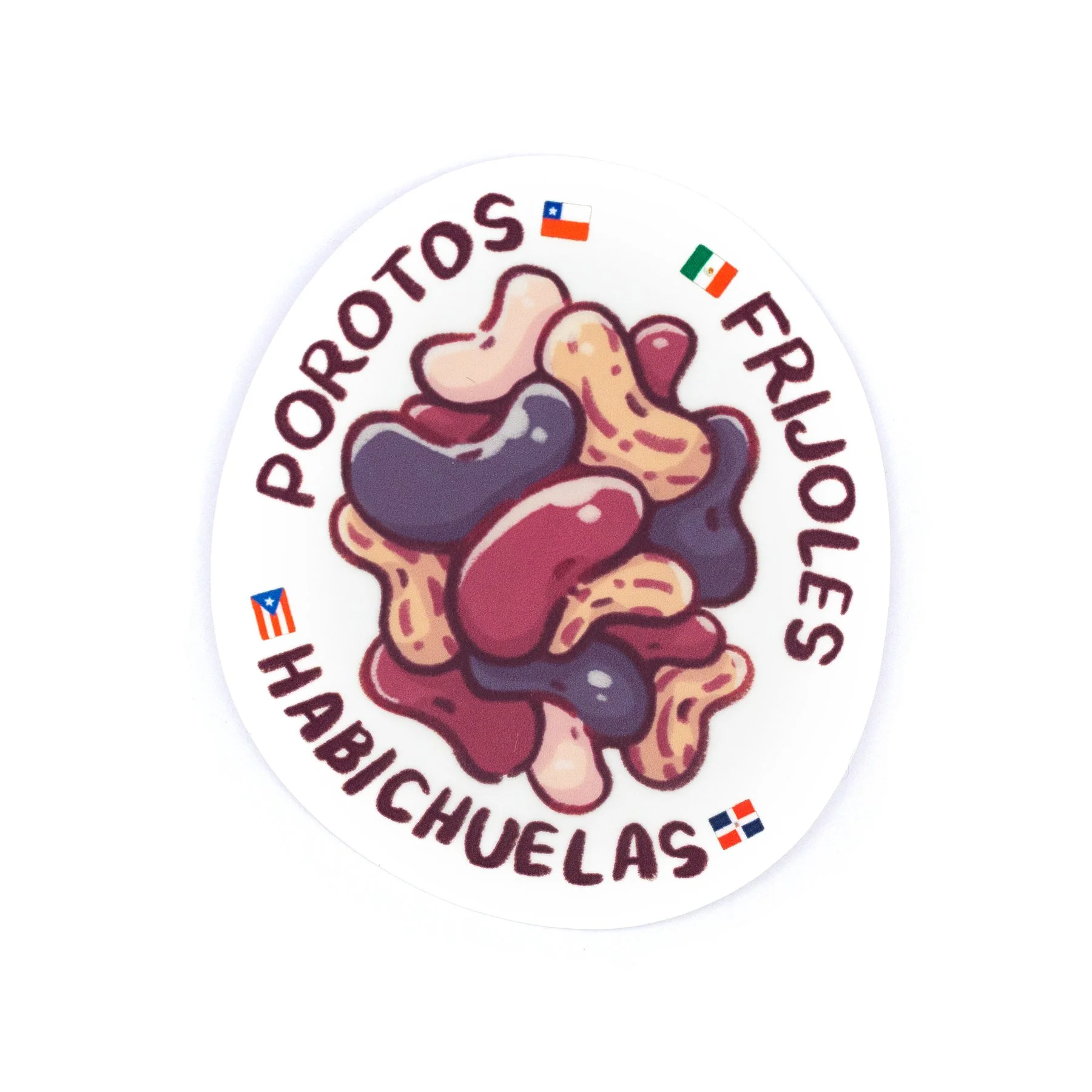Beans AKA Porotos, Frijoles, Habicuelas Matte Vinyl Sticker