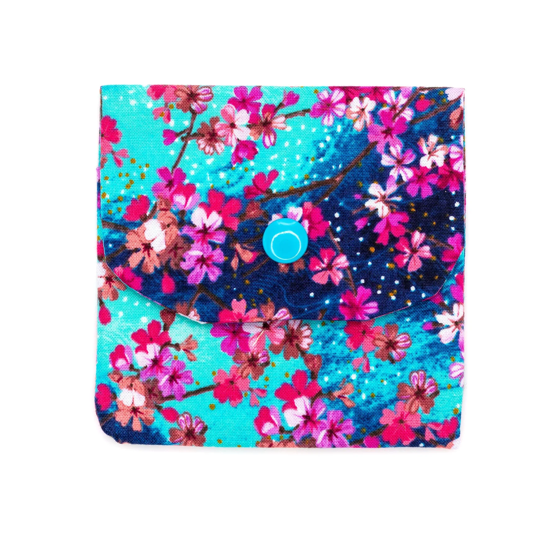 Pink Blossom Snap Button Pouch