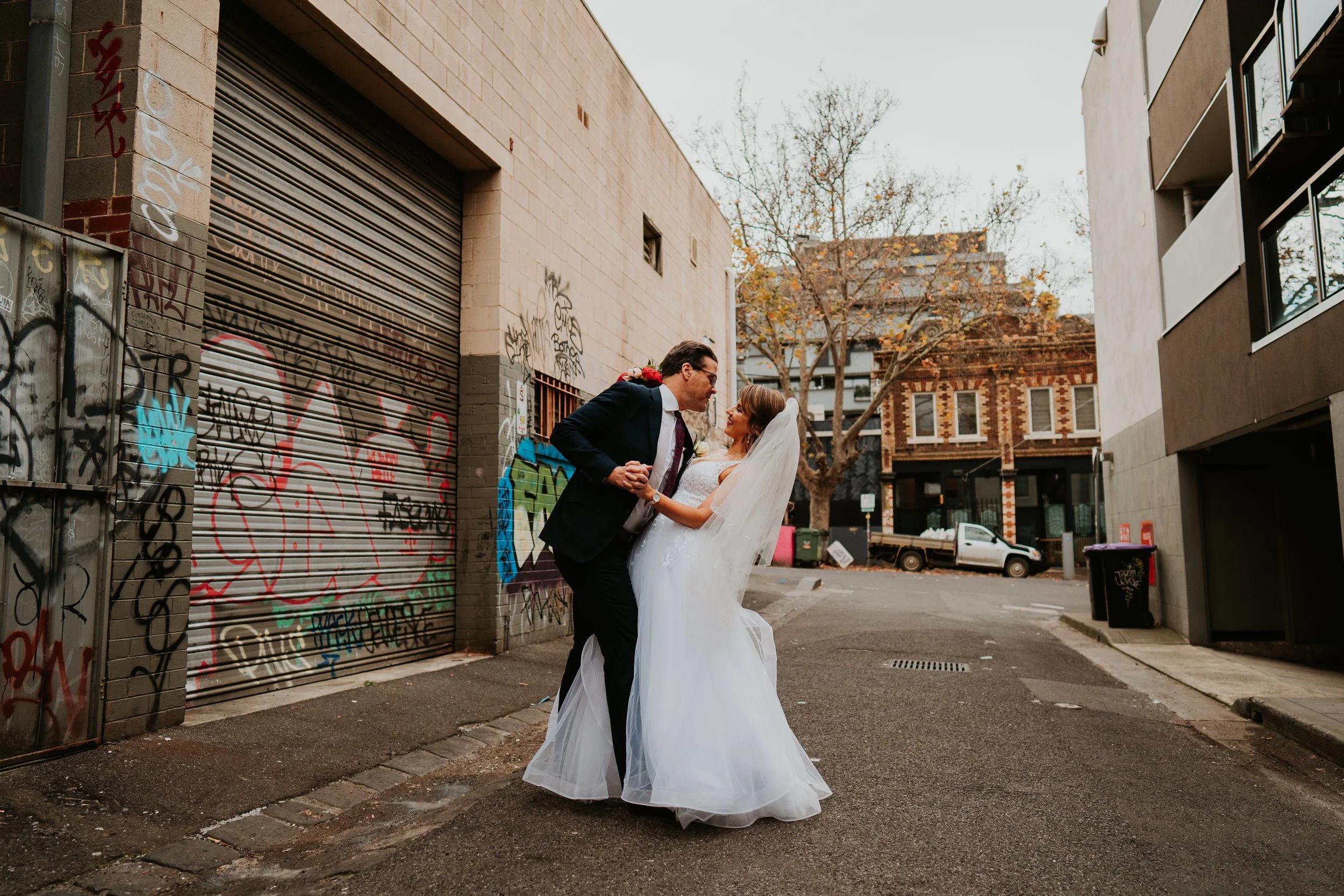 Fitzroy couple elope in the graffiti alleys of Melbourne