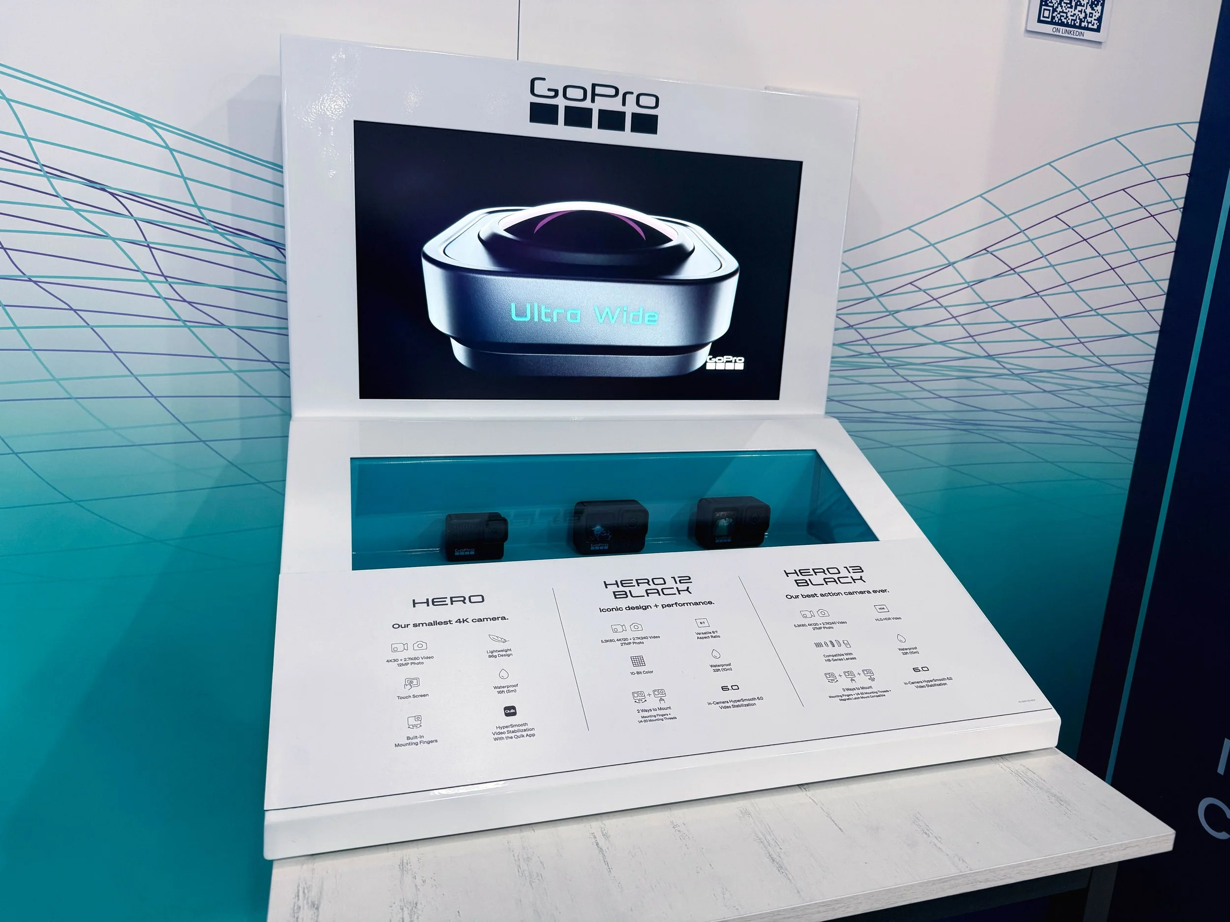 frameless digital signage embedded in a hotel lobby wall