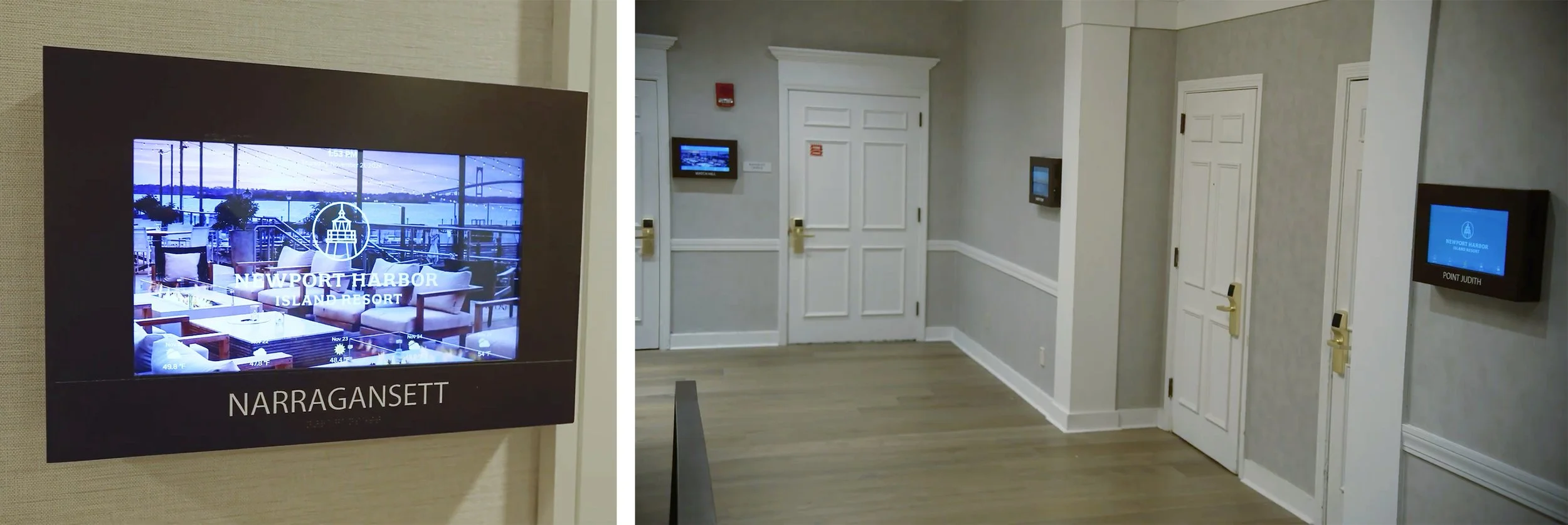 Cost-effective Bluefin room scheduler in a hospitality room for easy room management.