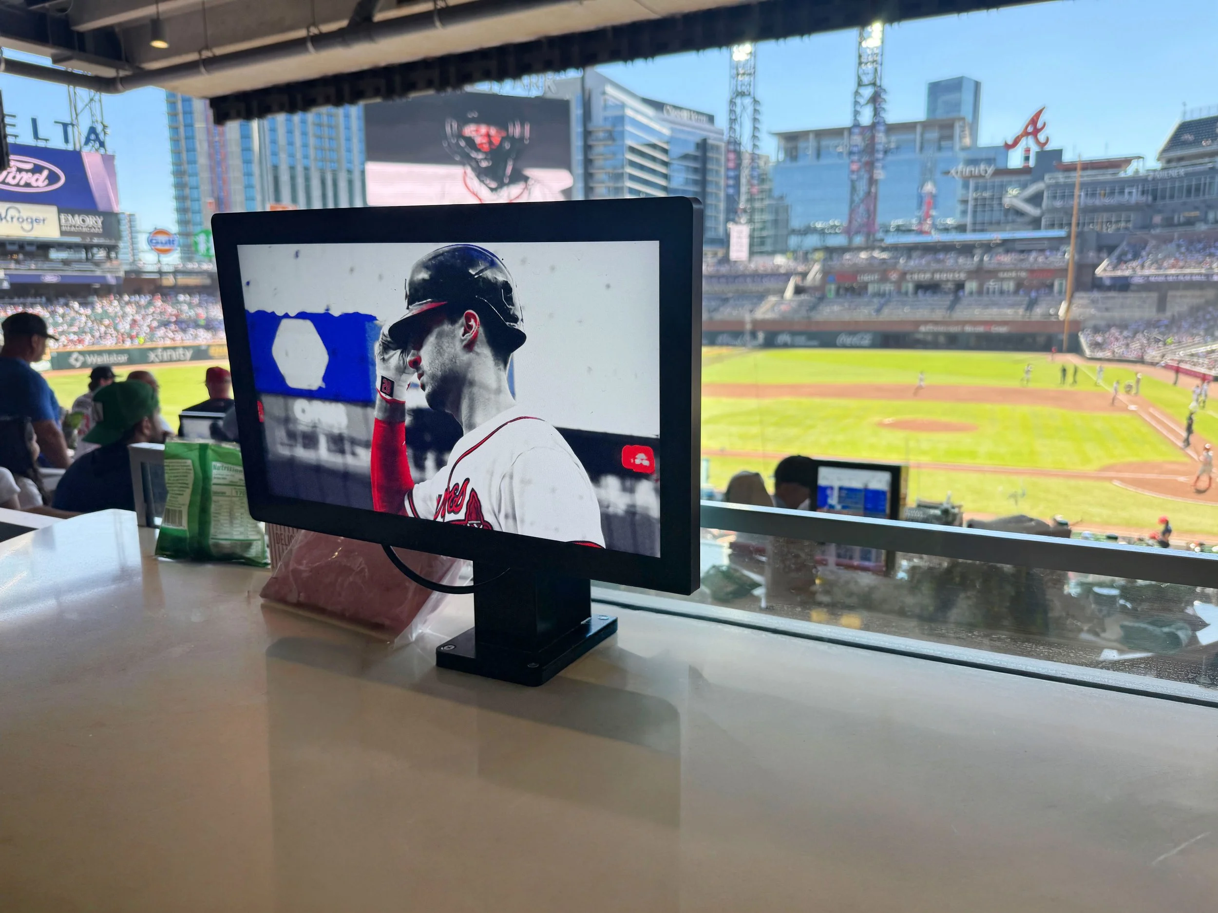 Broadcast booth outdoor screen