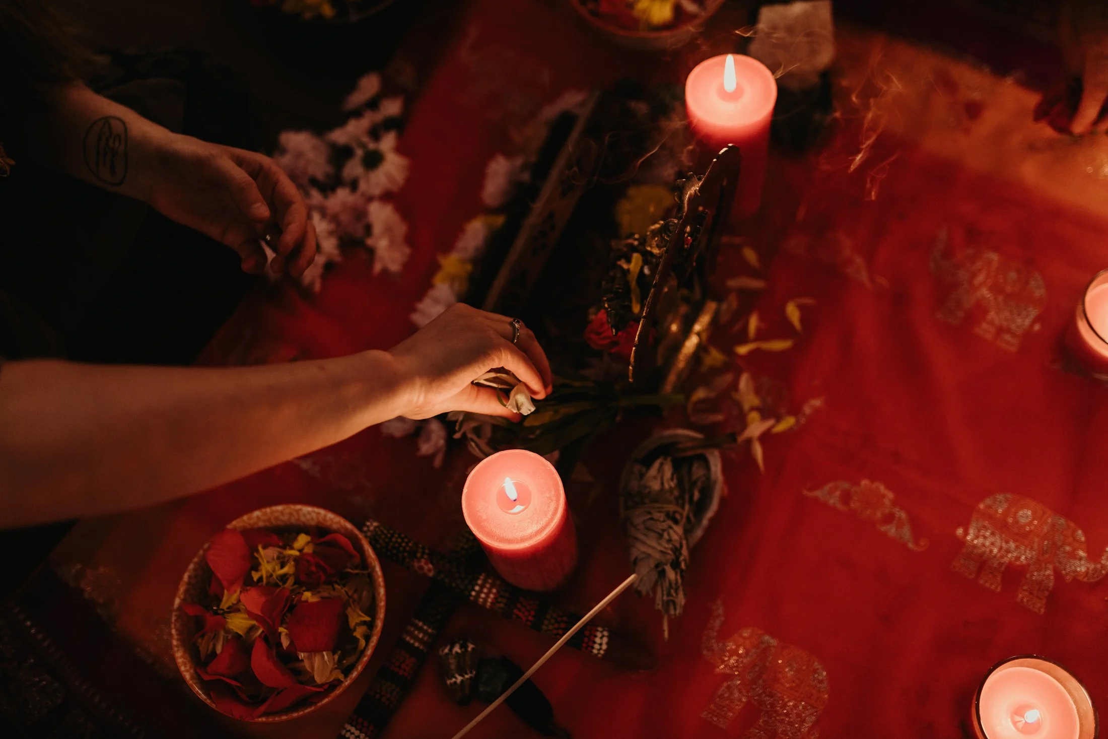 Photo of yoga ceremony for branding photography.