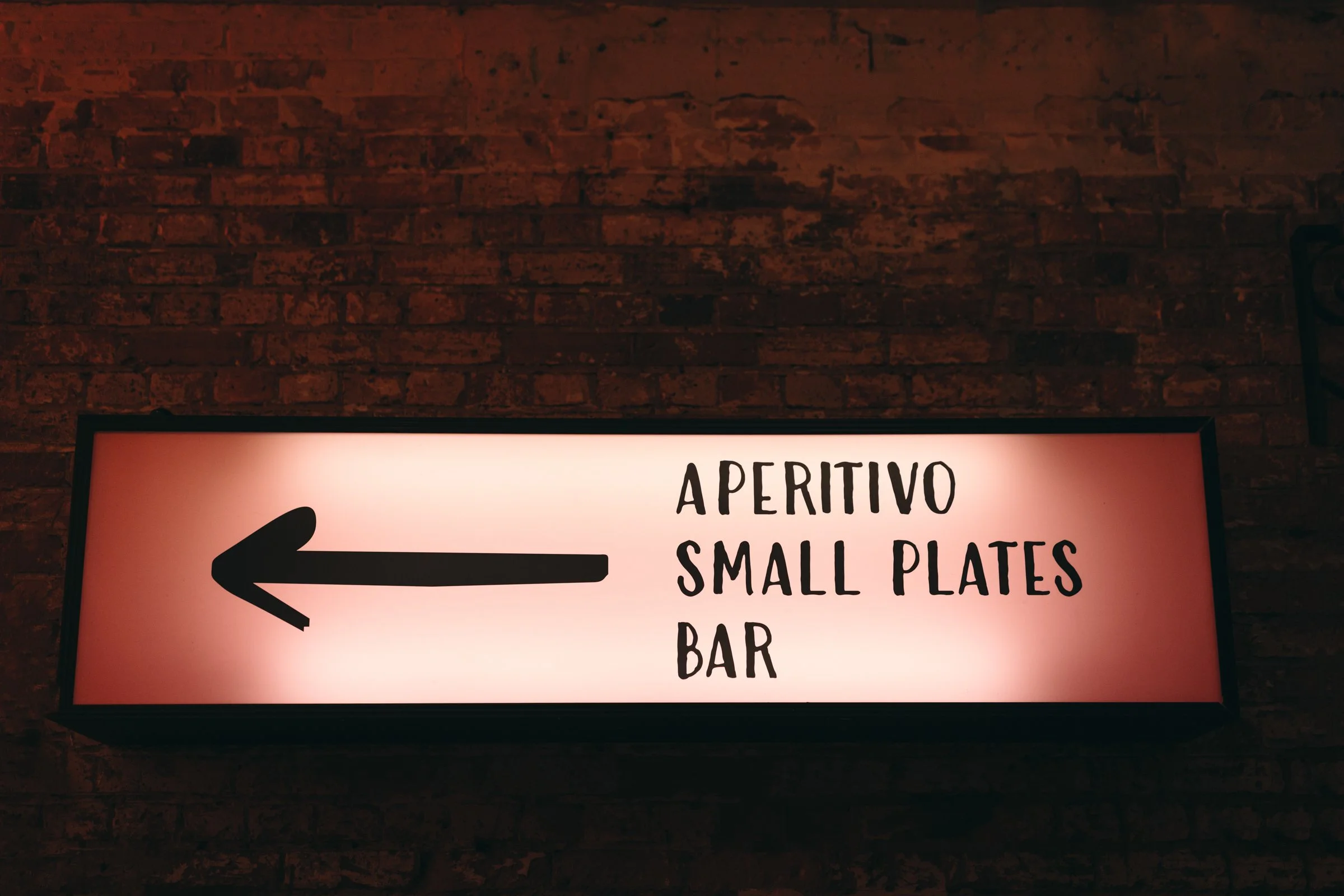 Image of signage at Hobart restaurant.