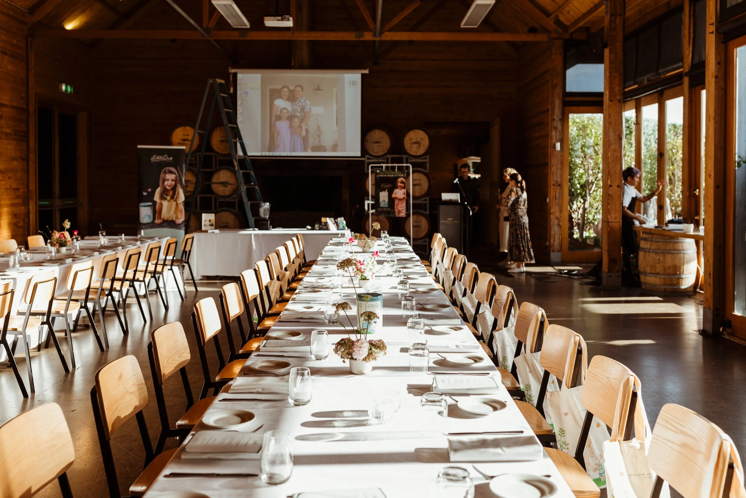 Shot of table settings at event launching a new product for babies.