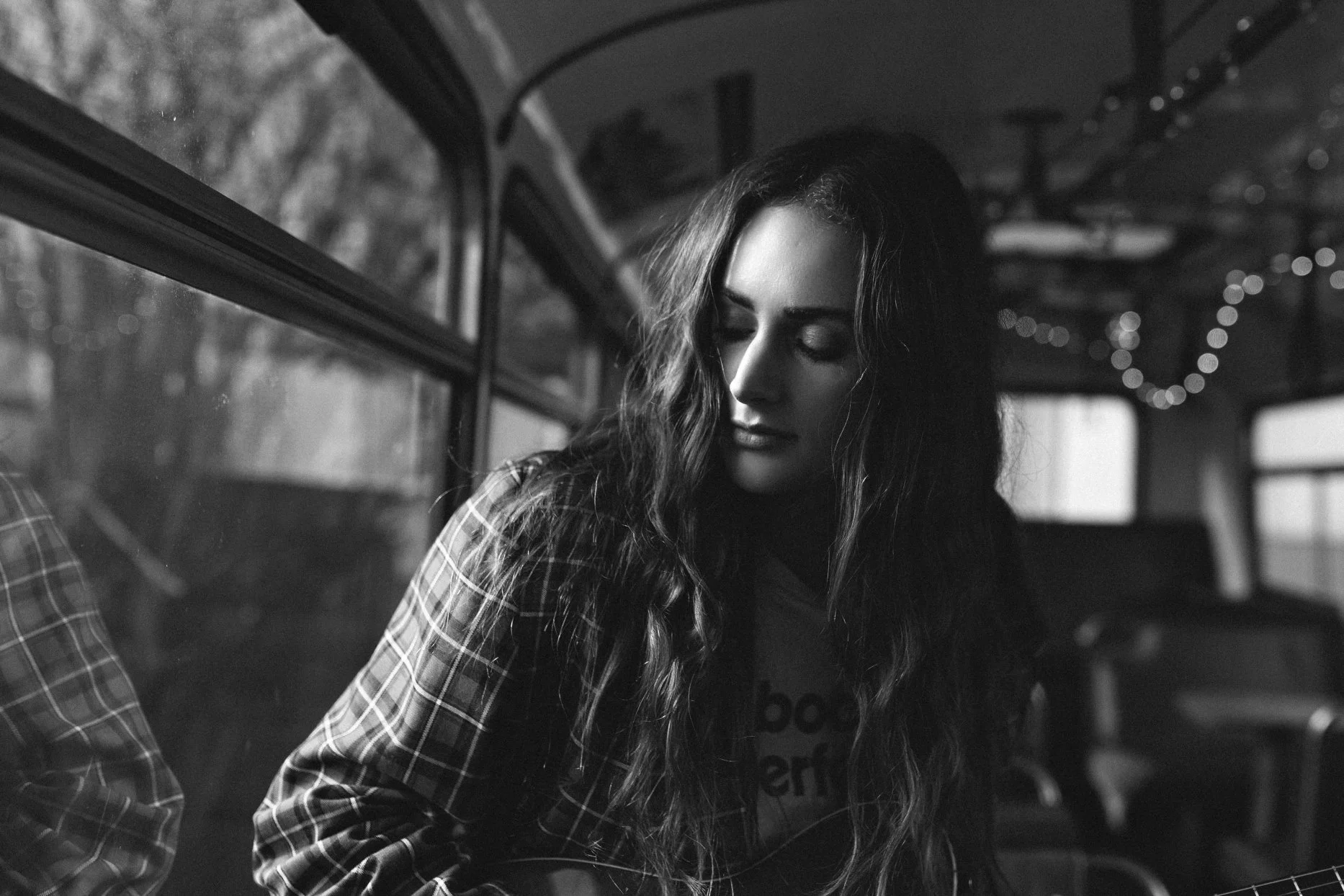 Musician poses for profile photography in Tasmania.