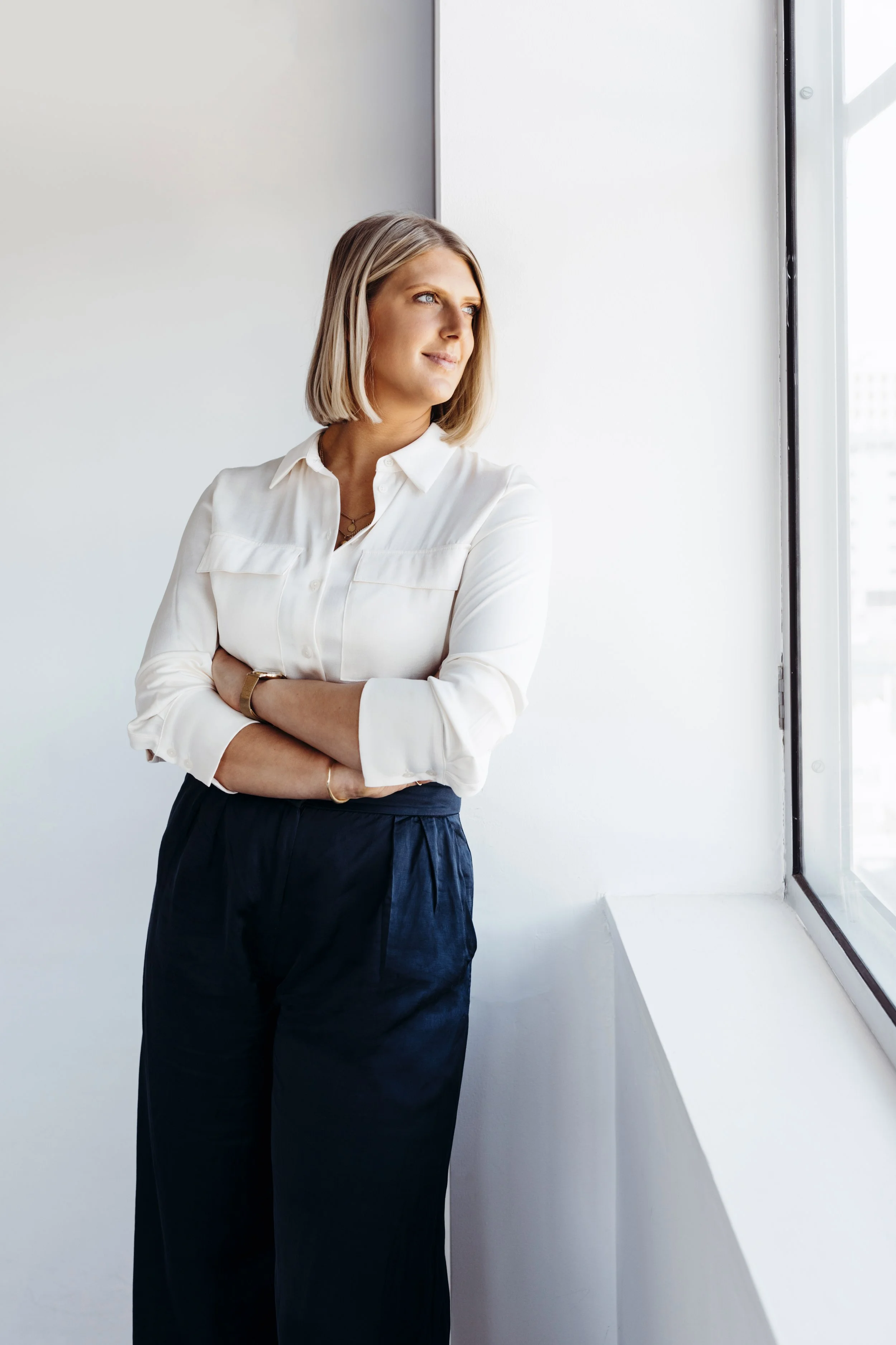 Personal branding shoot with female buyer's agent.