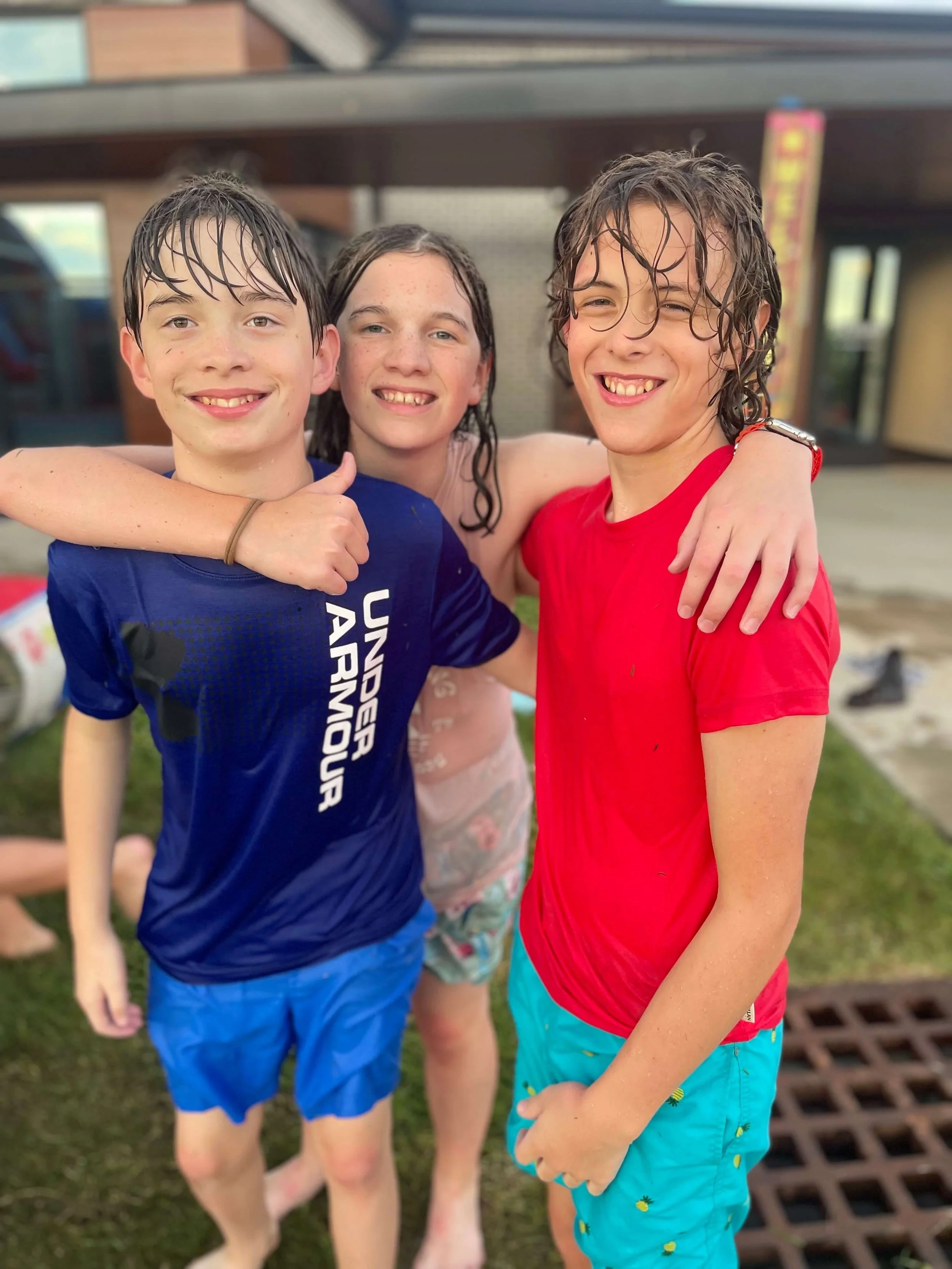 middle school students after water activity