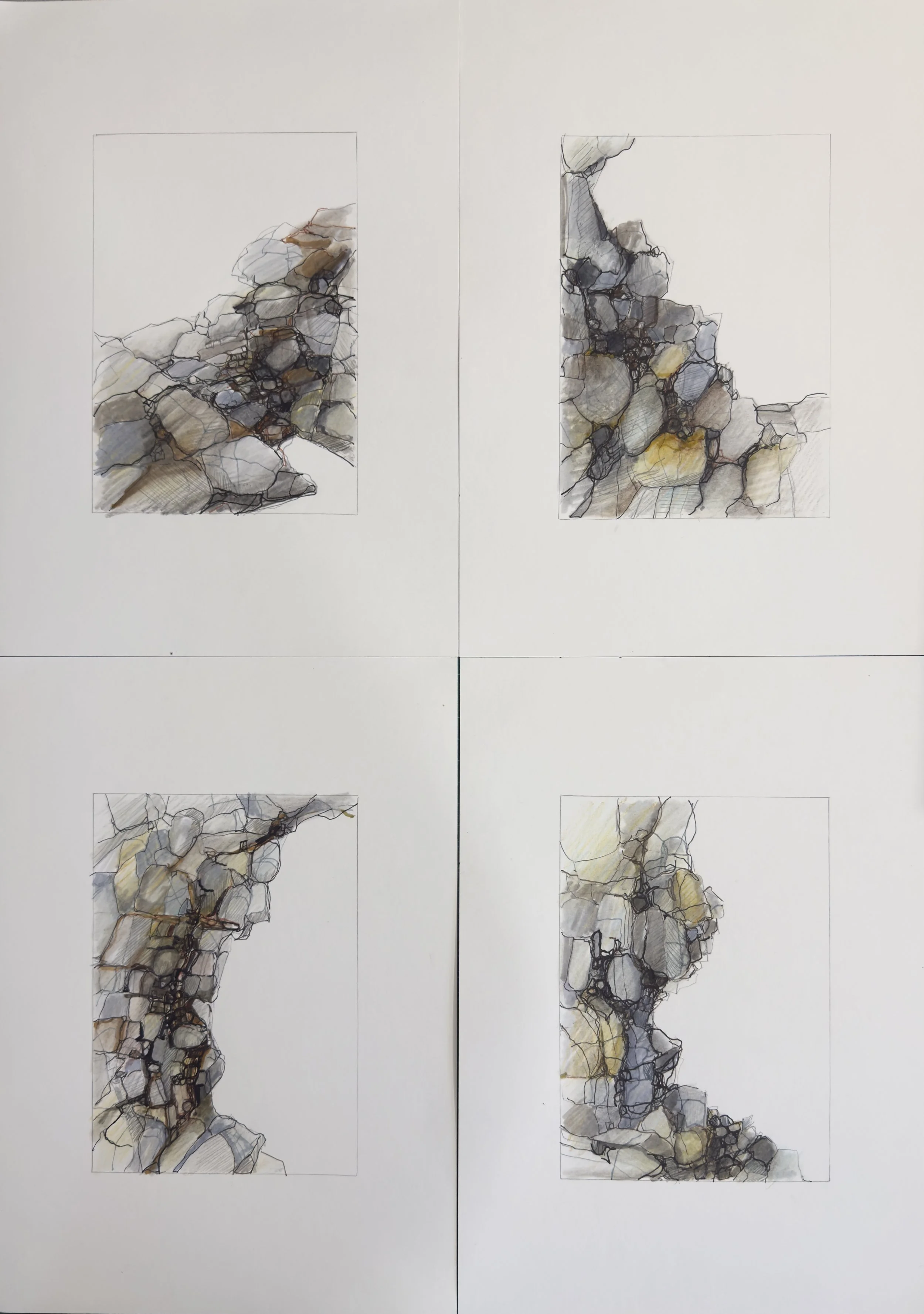 Rock Studies - Blackhead Beach NSW
pen, pencil,ink pen on paper
