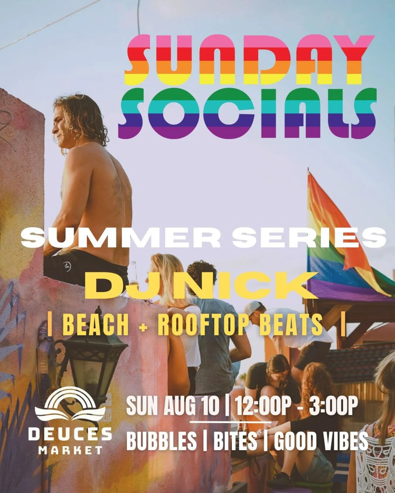 BEAT THE HEAT BEATS - Finally feeling like summer in the Valley, so we&rsquo;re bringing the beach and rooftop beats with @nickthaentertainer this afternoon 12P-3P. Summer Water will be flowing as always. #deucesmarket #visitnapavalley #ournapa #dona