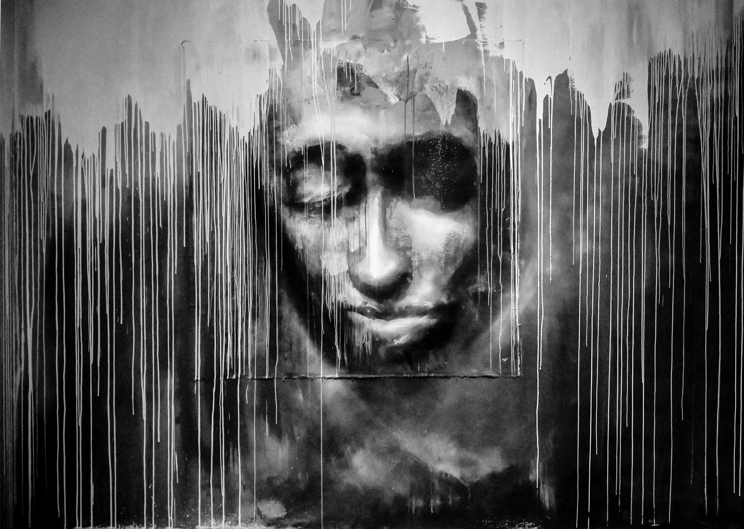 SOLD. "Breathing NO. 2". Mixed media on canvas. 68”x67”.