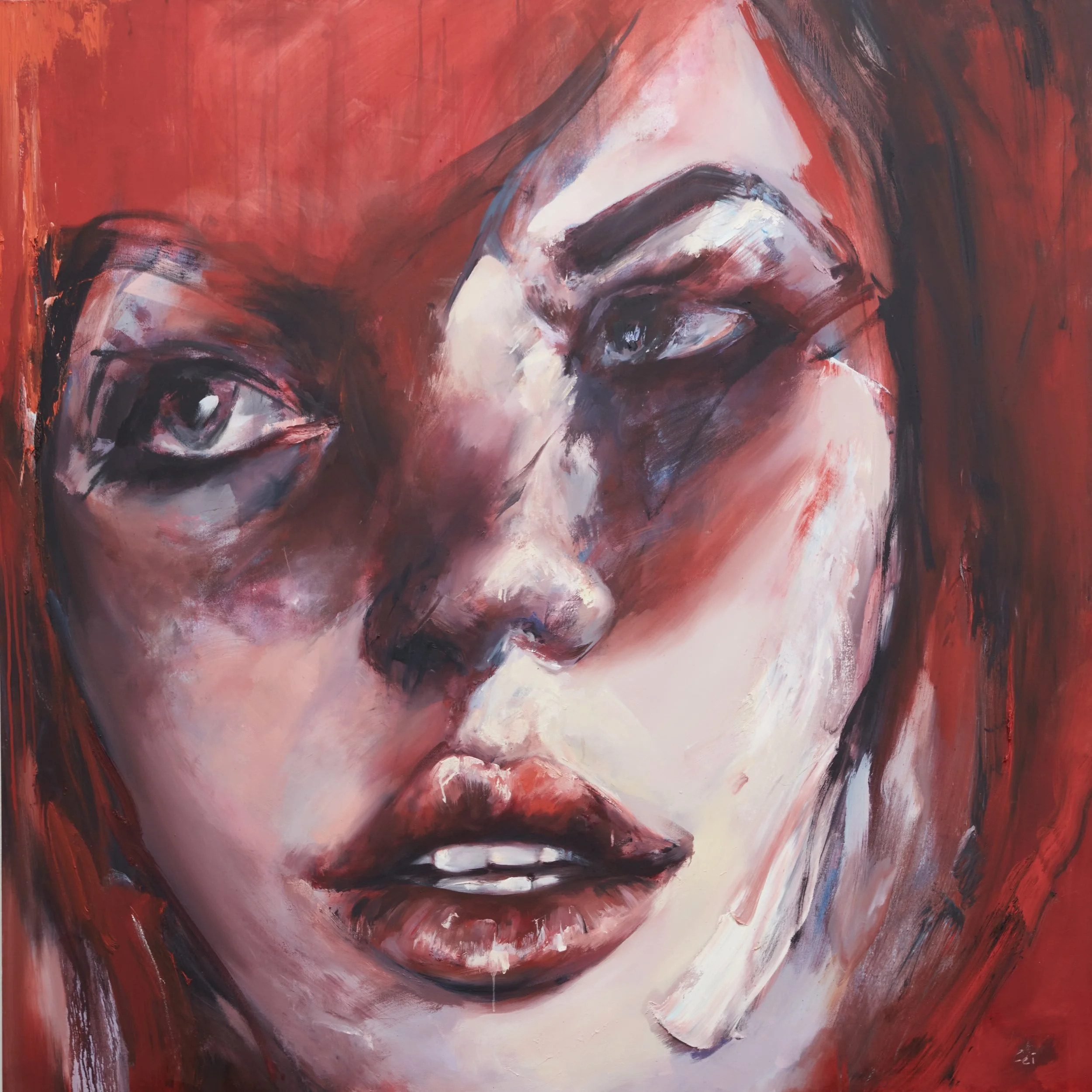 Scarlet. Oil on Canvas. 60"x60".