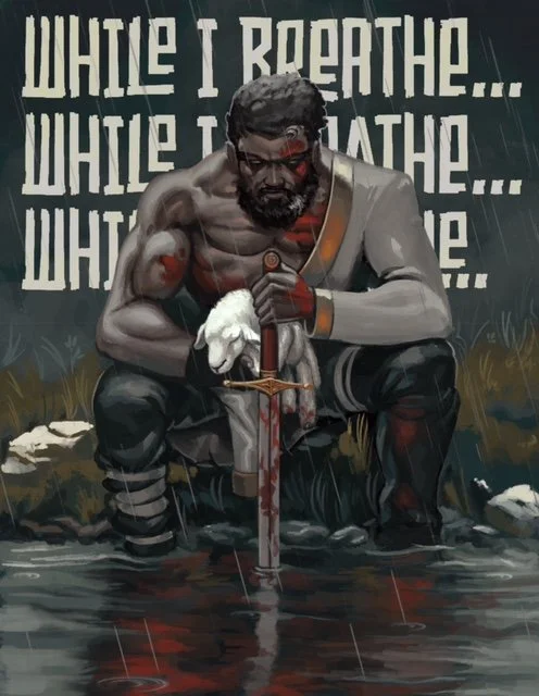 Character Concept Art or Godhood Comics' Cain character.