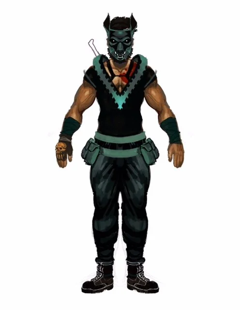 Character Concept Art or Godhood Comics' Cain character.