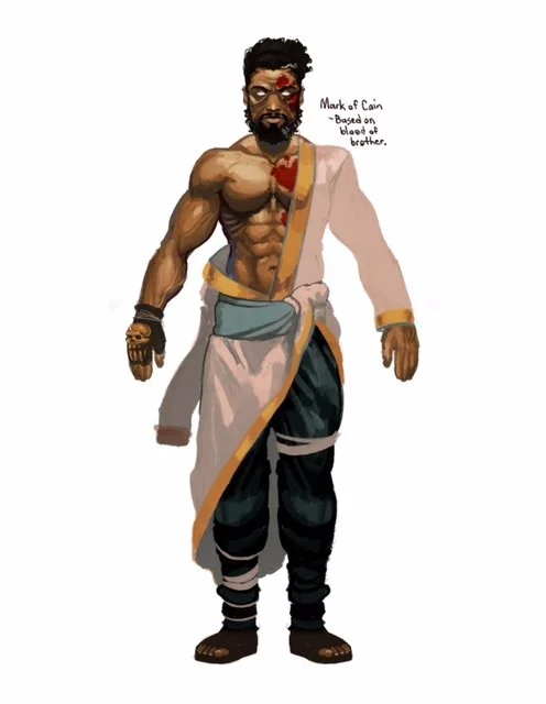 Character Concept Art or Godhood Comics' Cain character.
