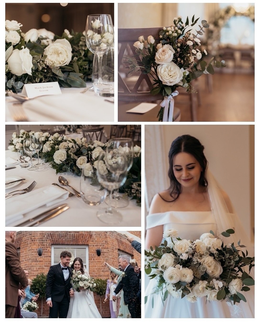 Happy Anniversary Sarah &amp; Mark ✨
⠀⠀⠀⠀⠀⠀⠀⠀⠀
The loveliest November wedding day with the most gorgeous scented white roses, ranunculus, waxflower, white thistles, soft foliage and the wonderful silver brunia to celebrate South Africa. 
⠀⠀⠀⠀⠀⠀⠀⠀⠀
Th