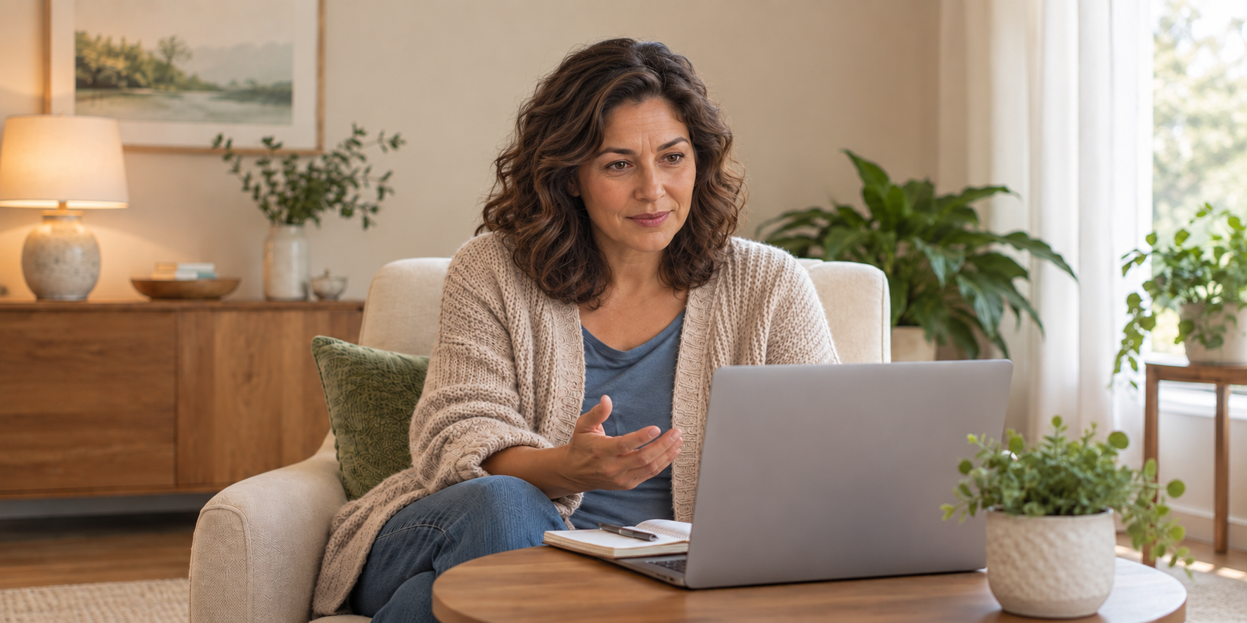 Cilent having an online depression therapy with counselor Jennifer L. Hillier