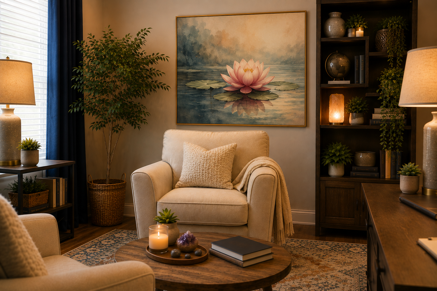 Jennifer L. Hillier providing online therapy for overthinking during a virtual counseling session with an adult client.