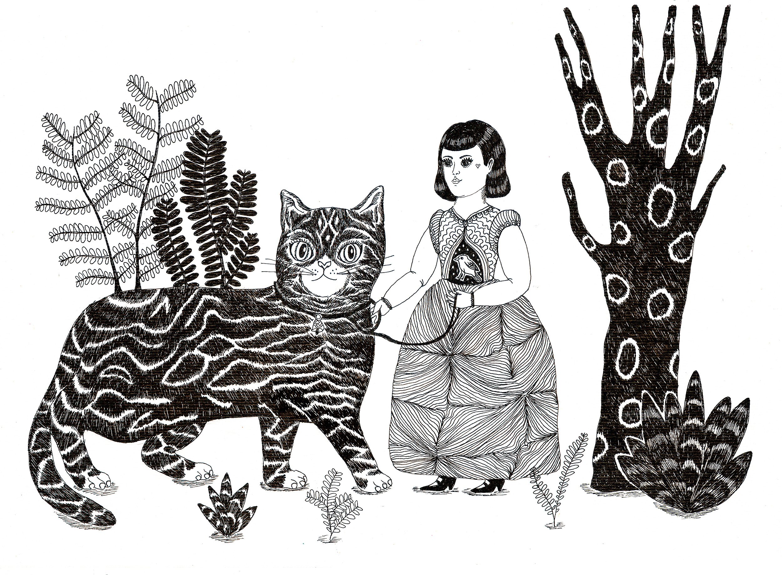 Moça com Gato